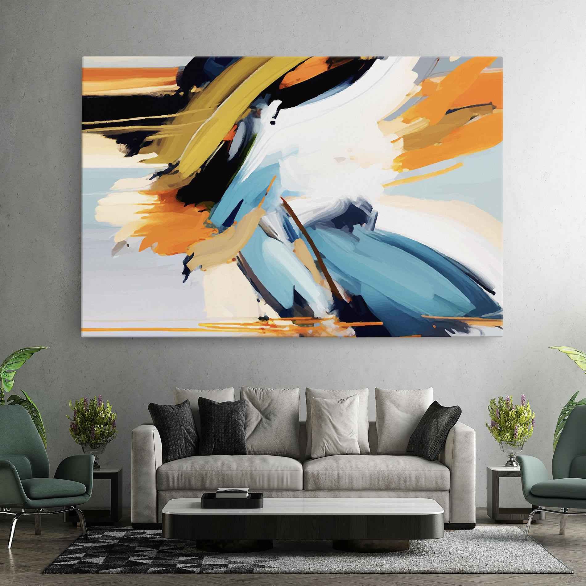 Tablou Canvas Orange Blue Art mockup 7