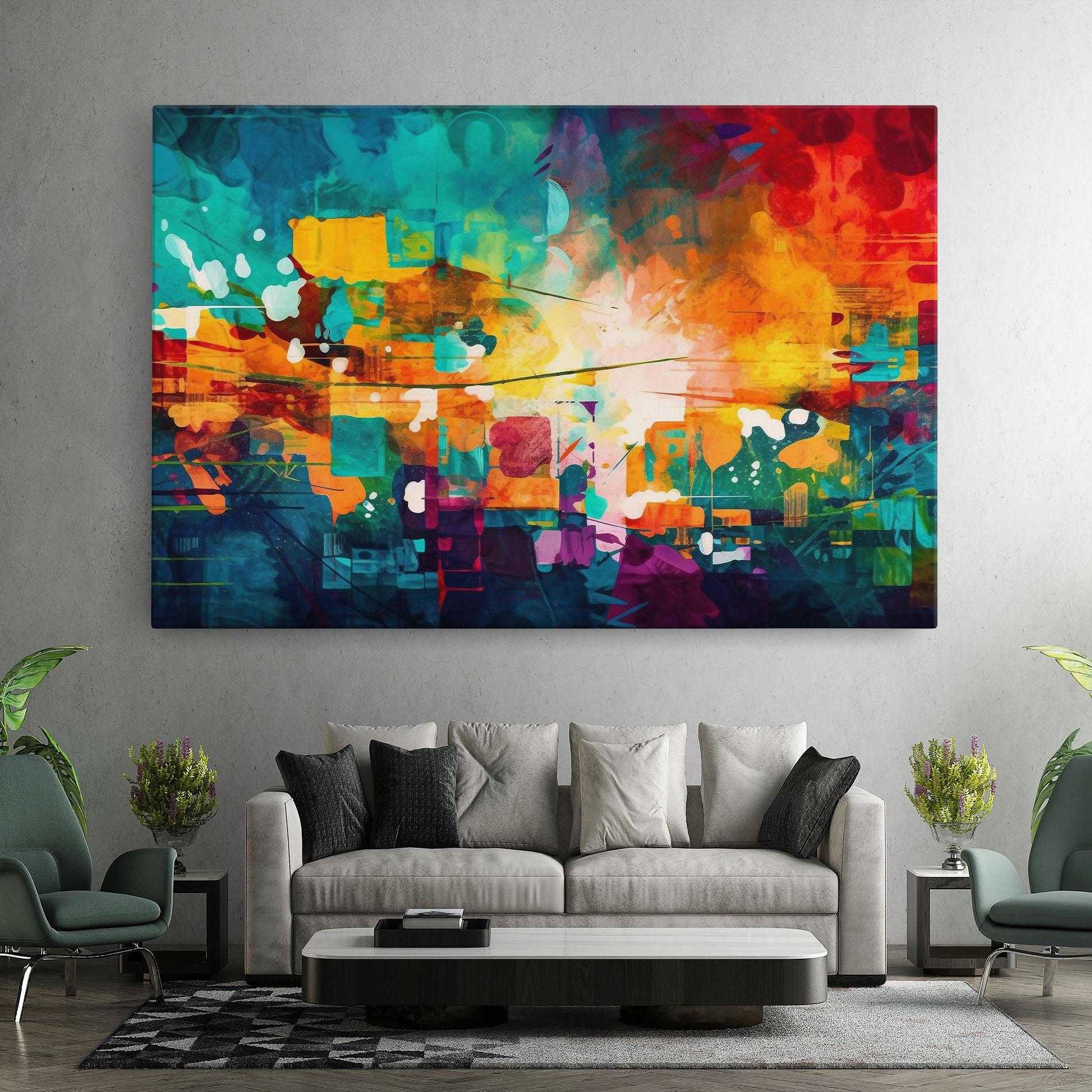 Tablou Canvas Vibrant Colors On Blue Background mockup 7
