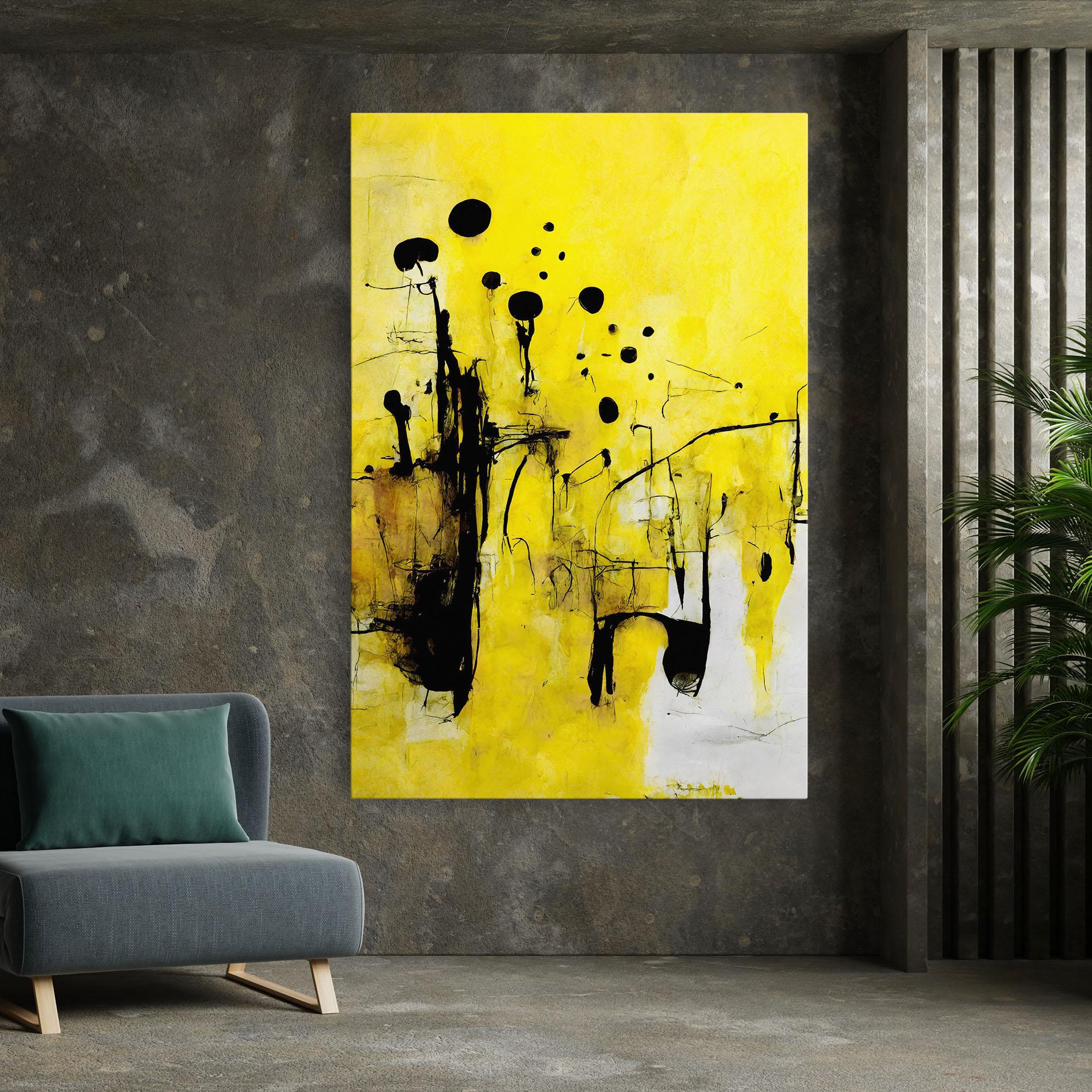 Tablou Canvas Abstract Black Yellow mockup 7