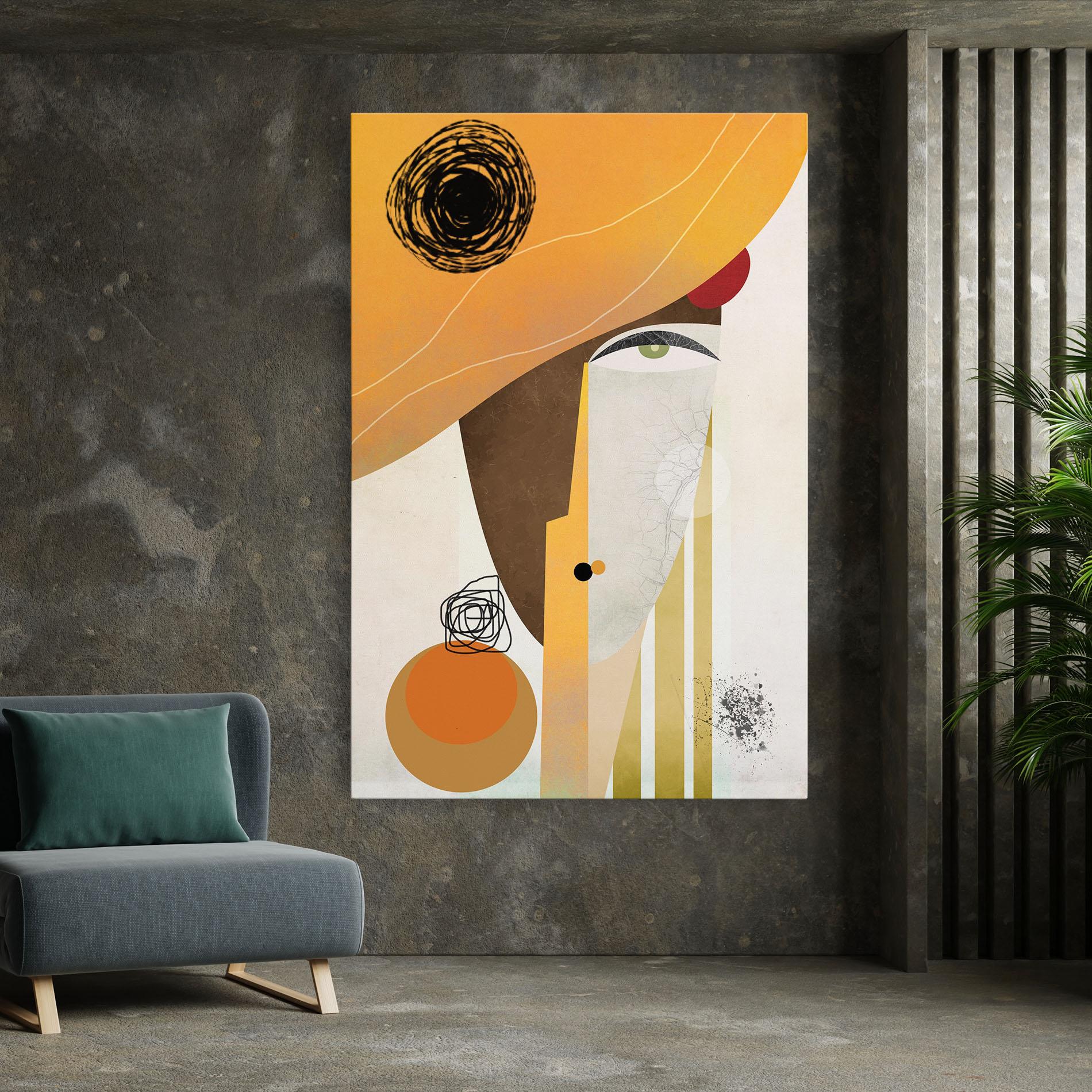 Tablou Canvas Abstract Orange Face mockup 7