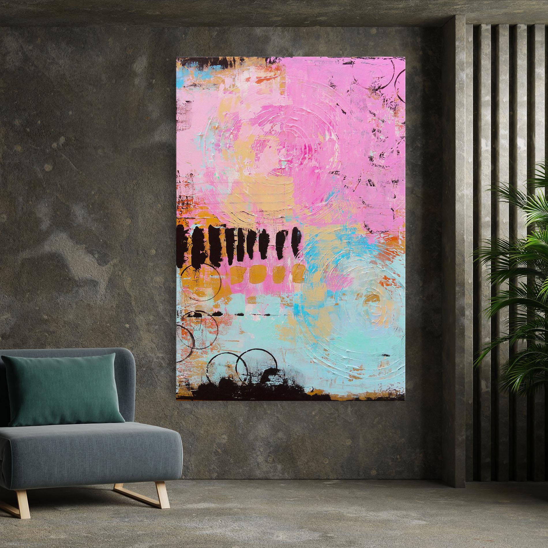 Tablou Canvas Abstract Pink Circle mockup 7