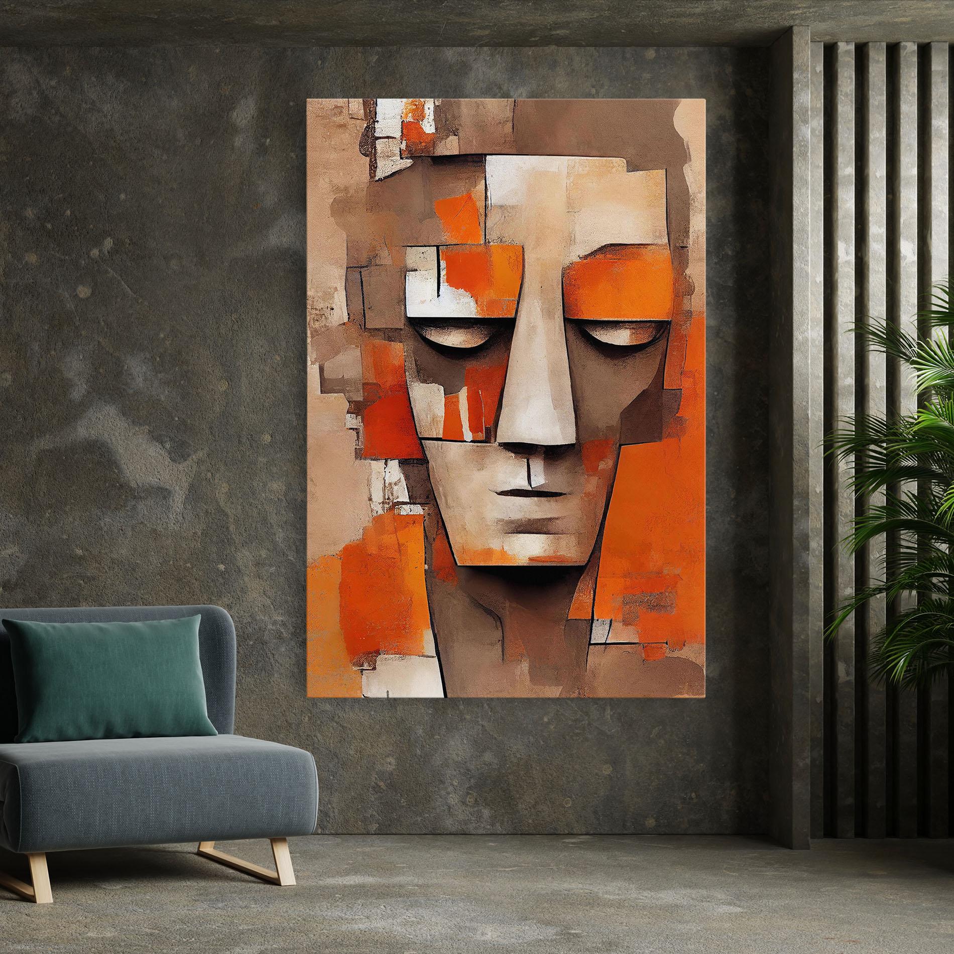 Tablou Canvas Orange Male Face mockup 7