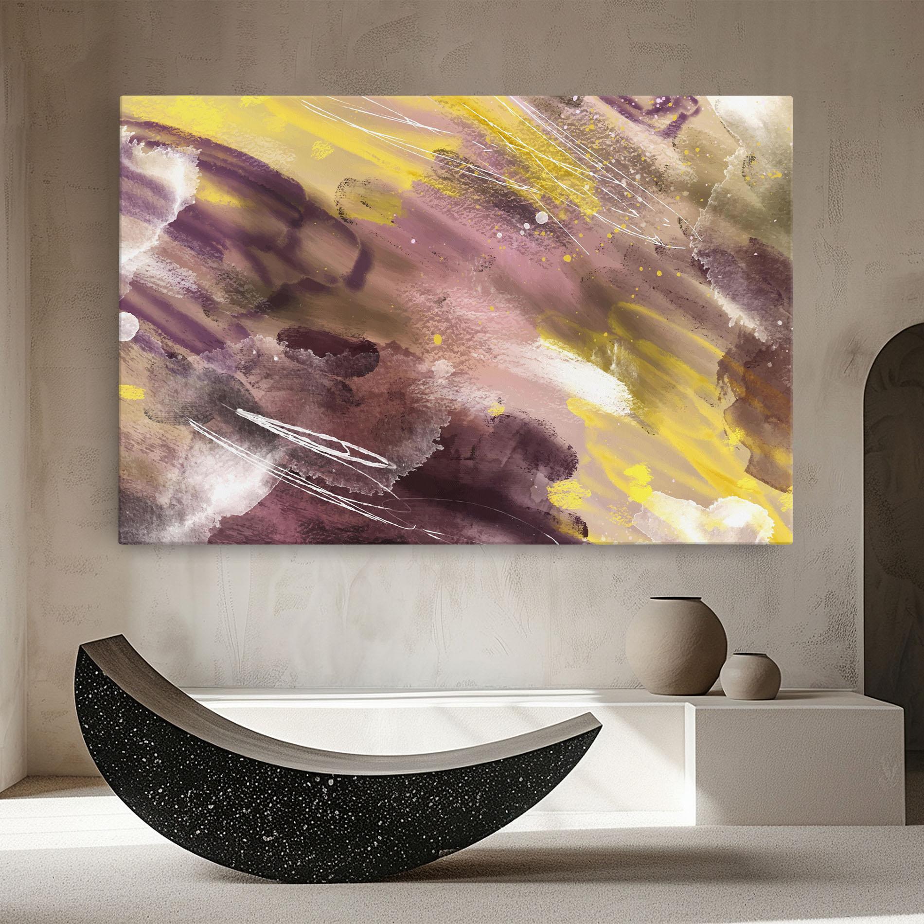 Tablou Canvas Abstract Purple Yellow Art mockup 8