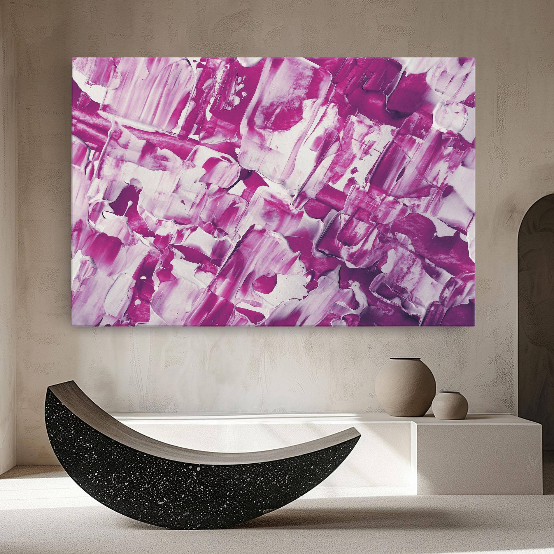 Tablou Canvas Abstract White And Pink mockup 8