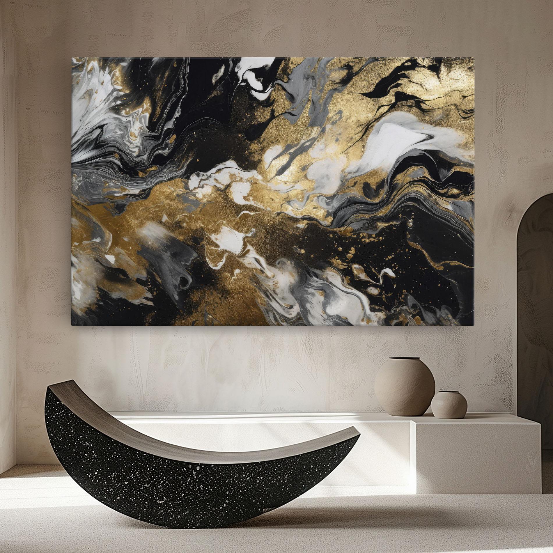 Tablou Canvas Gold Acrylic Fluid mockup 8