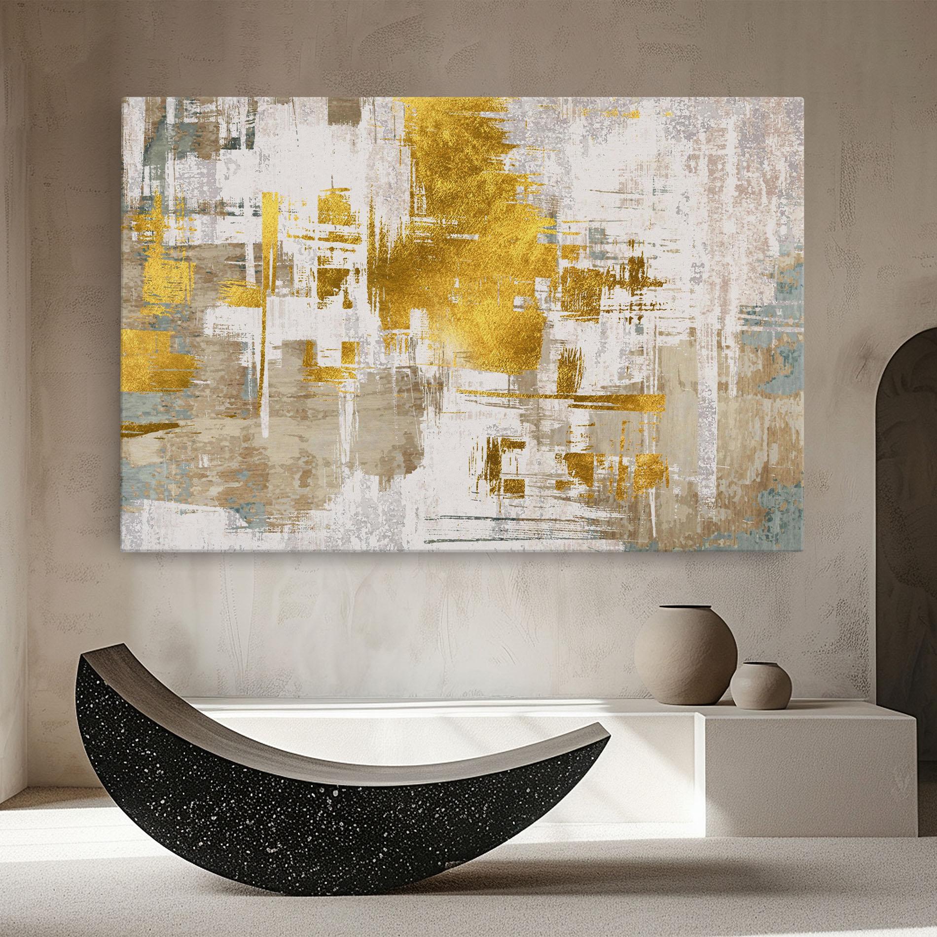 Tablou Canvas Gold And White Brush mockup 8