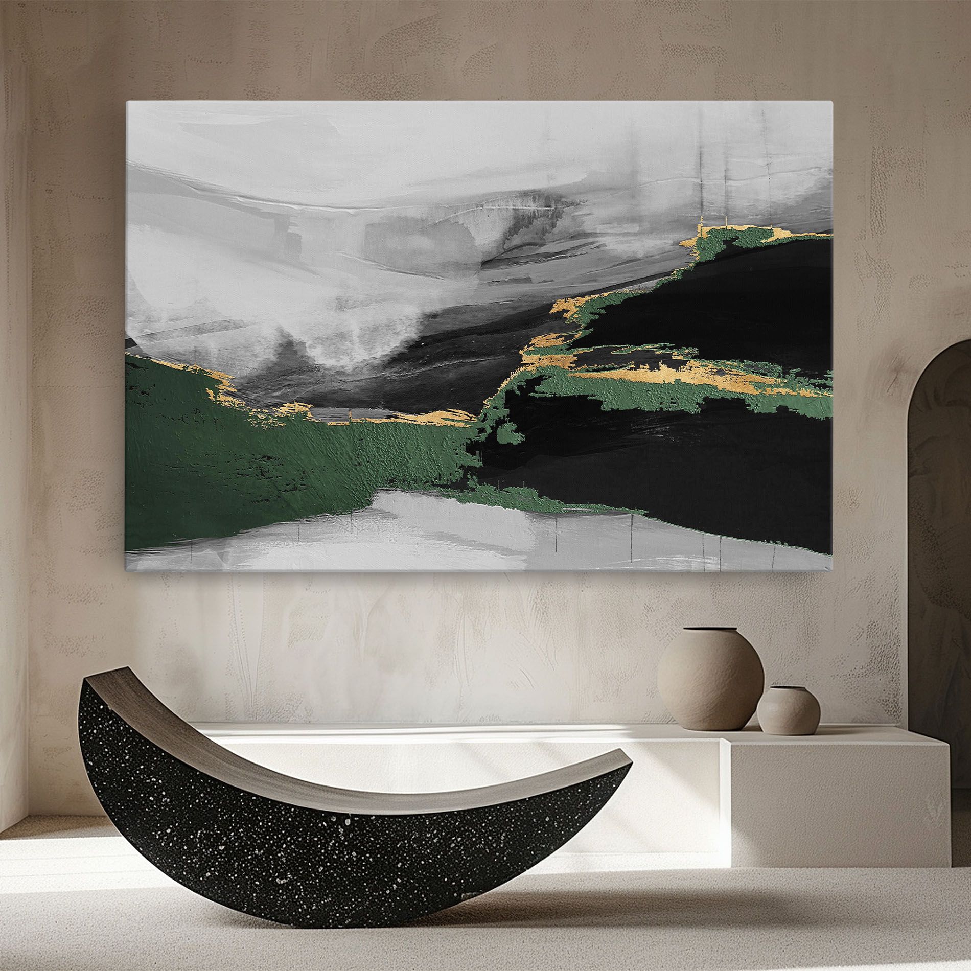 Grey With Green Painting mockup 8