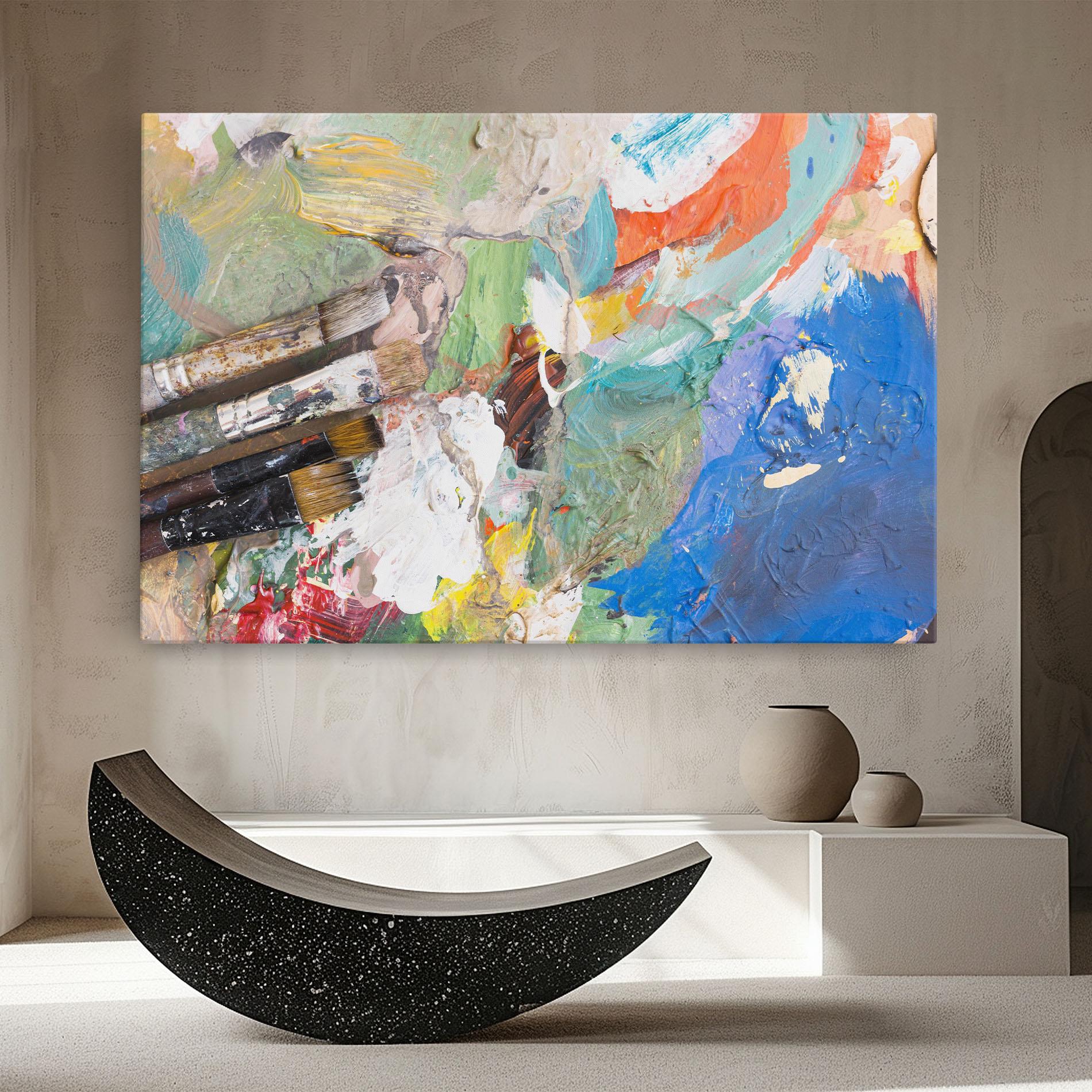 Tablou Canvas Messy Paint Brushes mockup 8