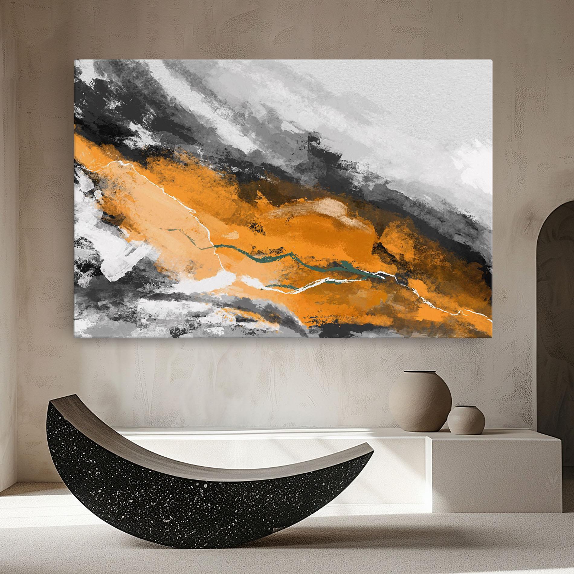 Tablou Canvas Orange Painting River mockup 8
