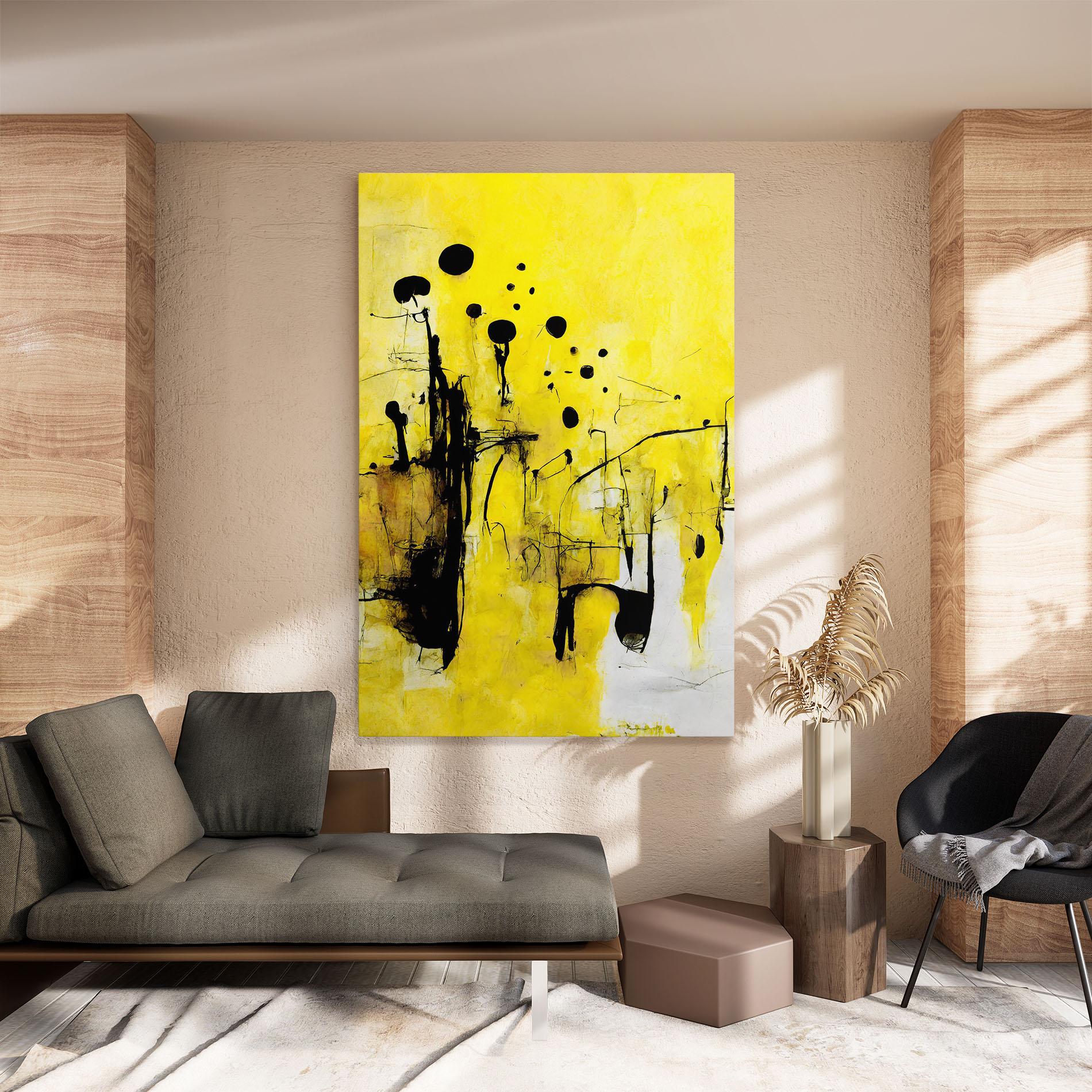 Tablou Canvas Abstract Black Yellow mockup 8