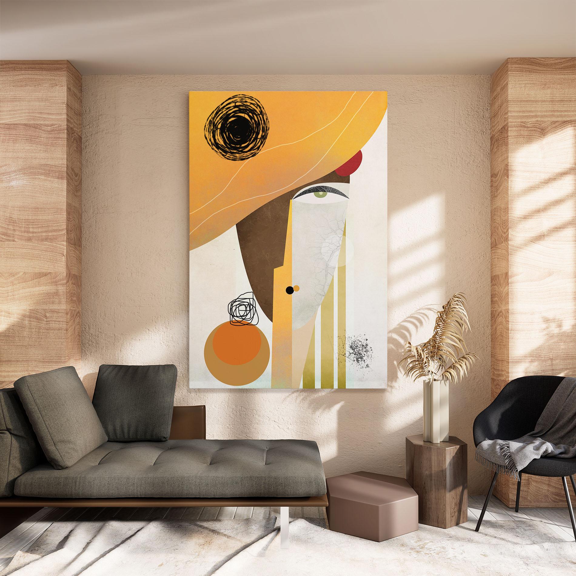 Tablou Canvas Abstract Orange Face mockup 8