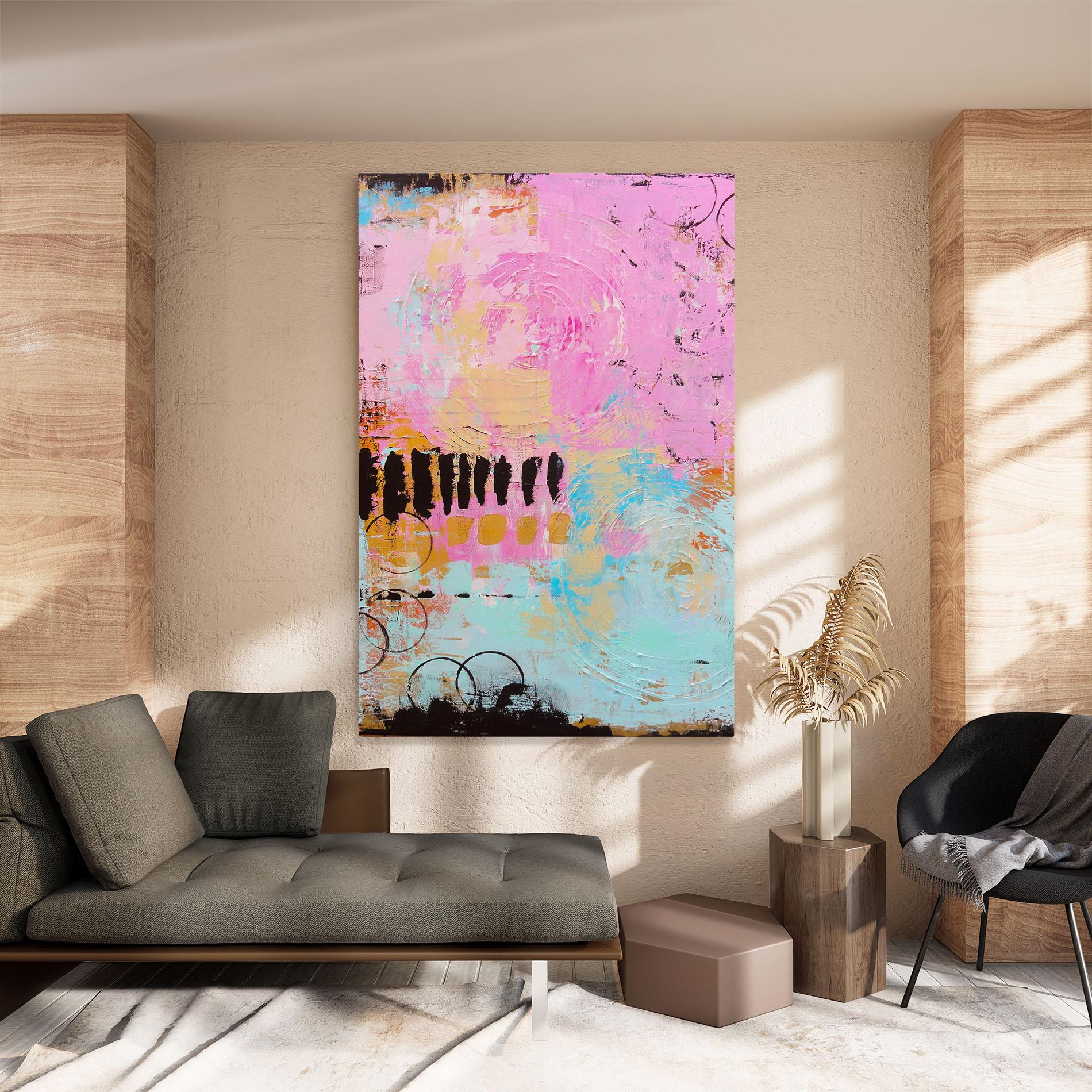 Tablou Canvas Abstract Pink Circle mockup 8