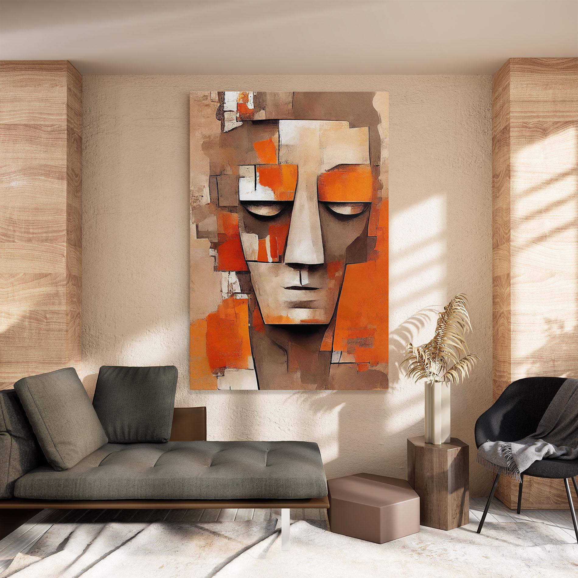 Tablou Canvas Orange Male Face mockup 8