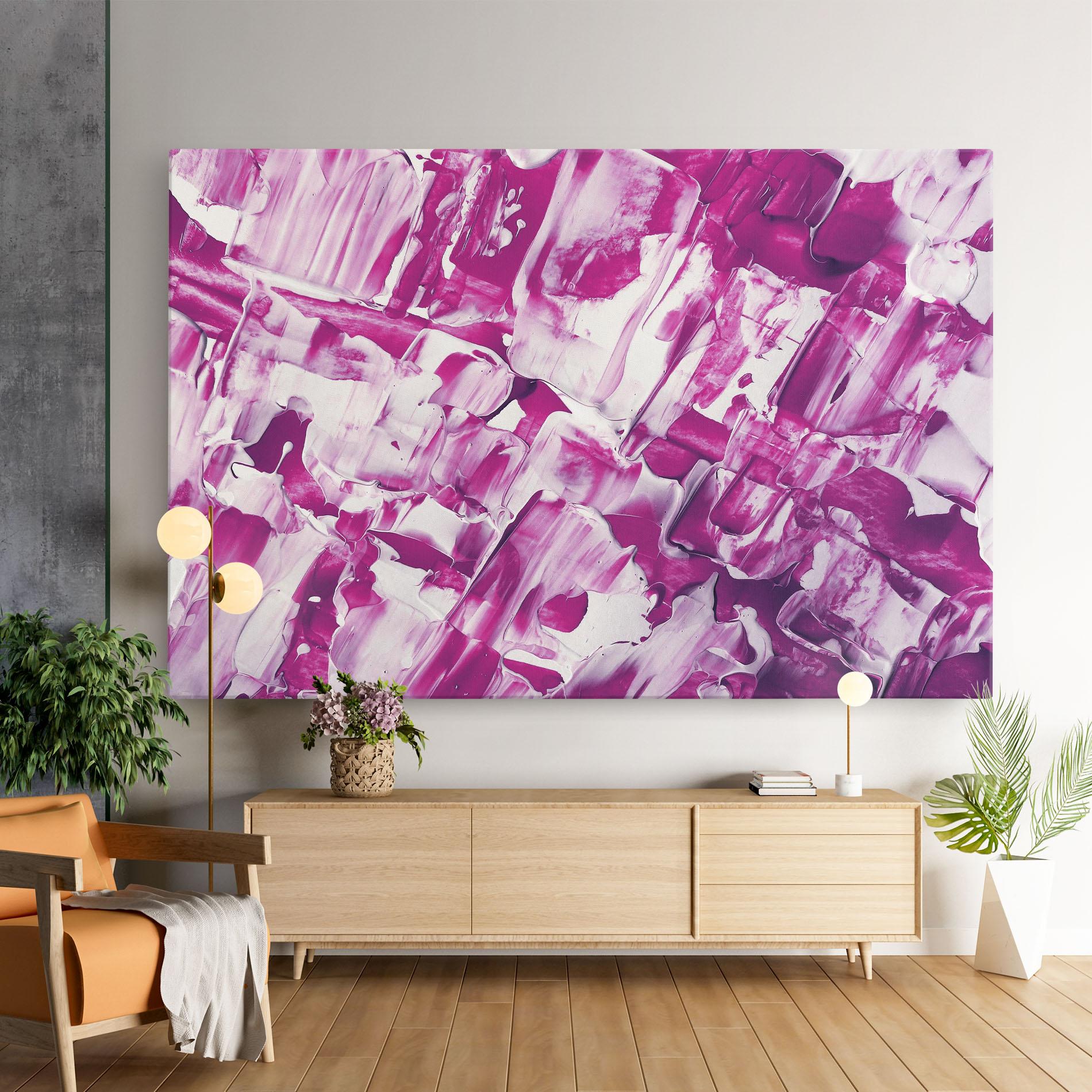 Tablou Canvas Abstract White And Pink mockup 9