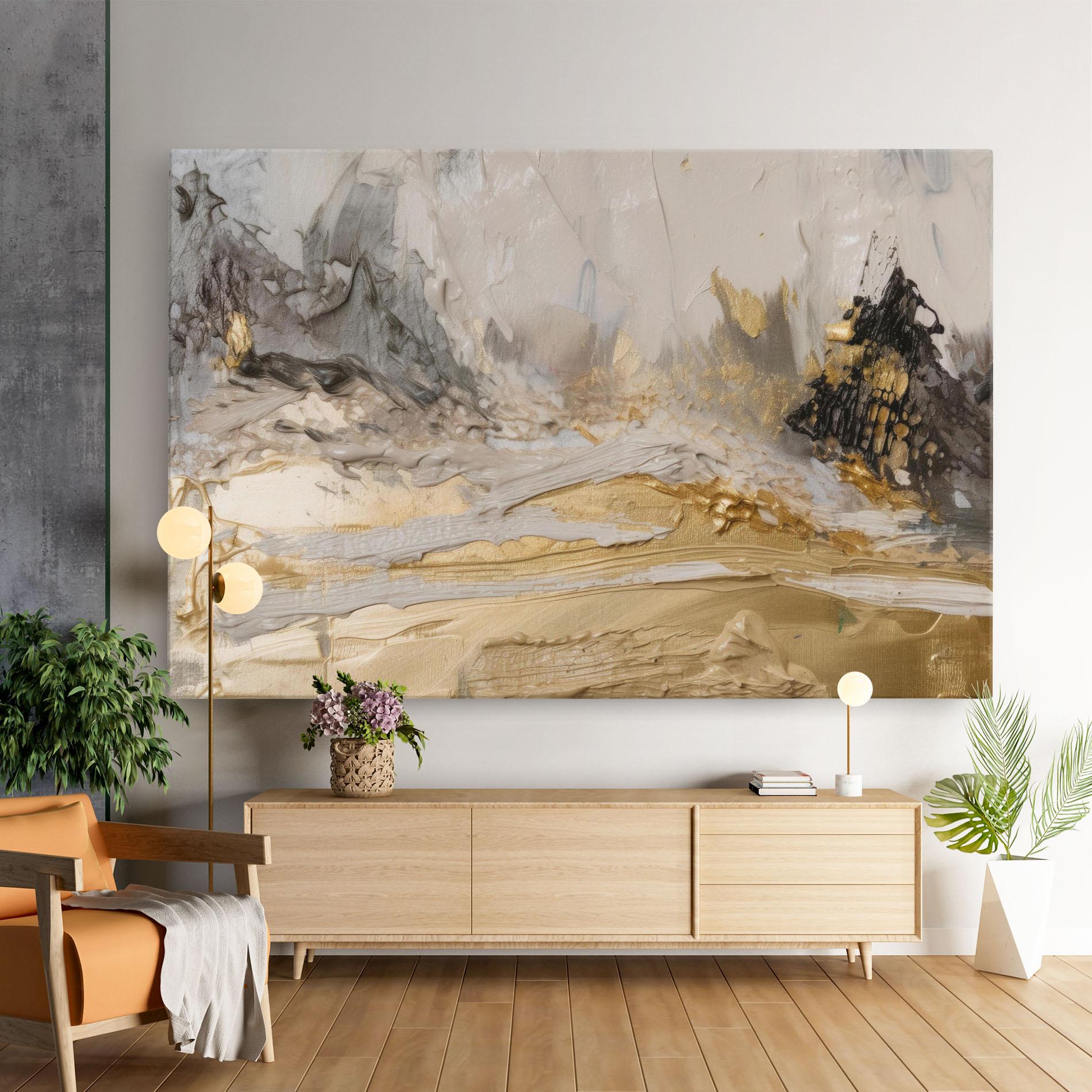 Tablou Canvas Abstract White Waves mockup 9