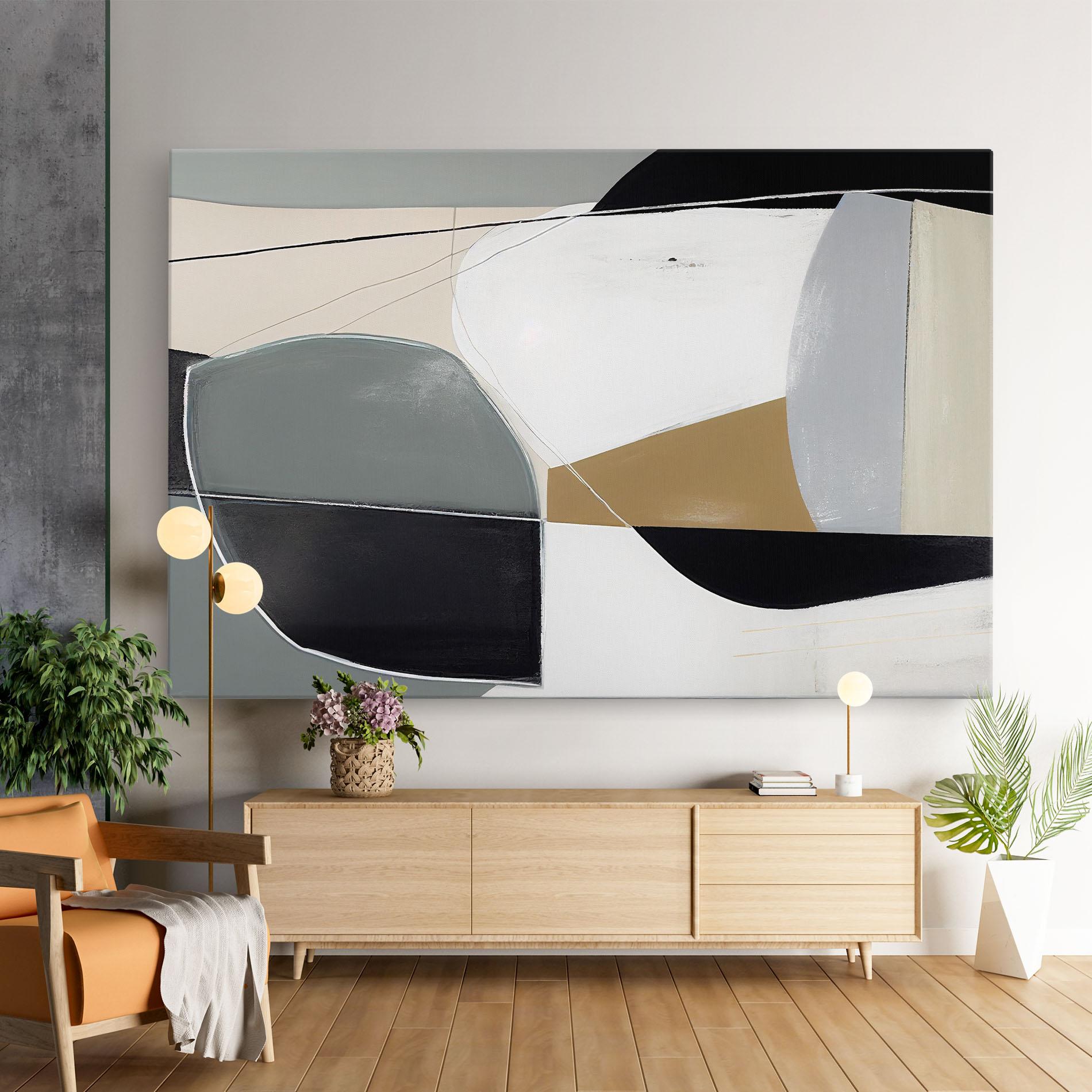 Tablou Canvas Black Grey Shape mockup 9