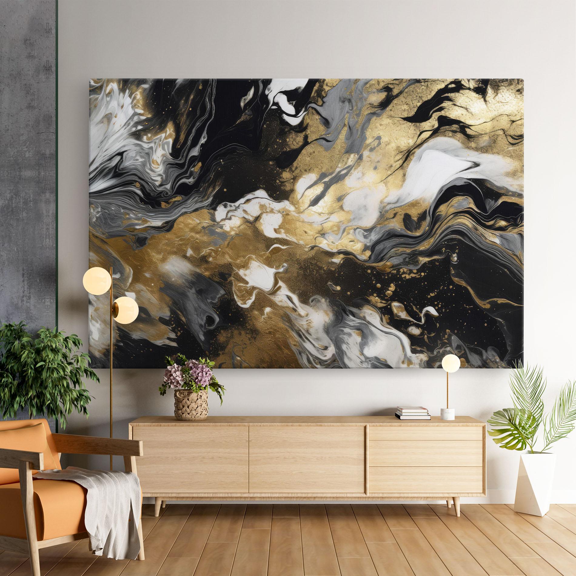 Tablou Canvas Gold Acrylic Fluid mockup 9