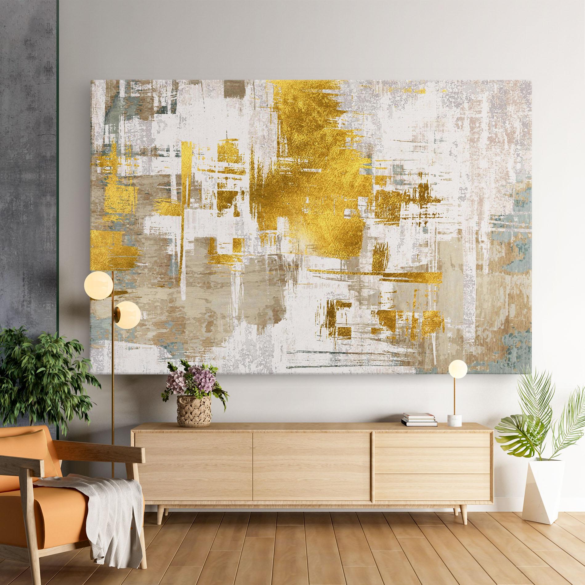 Tablou Canvas Gold And White Brush mockup 9