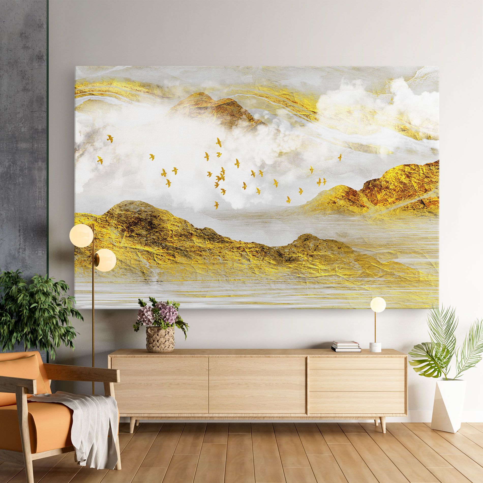 Gold Mountains Abstract mockup 9