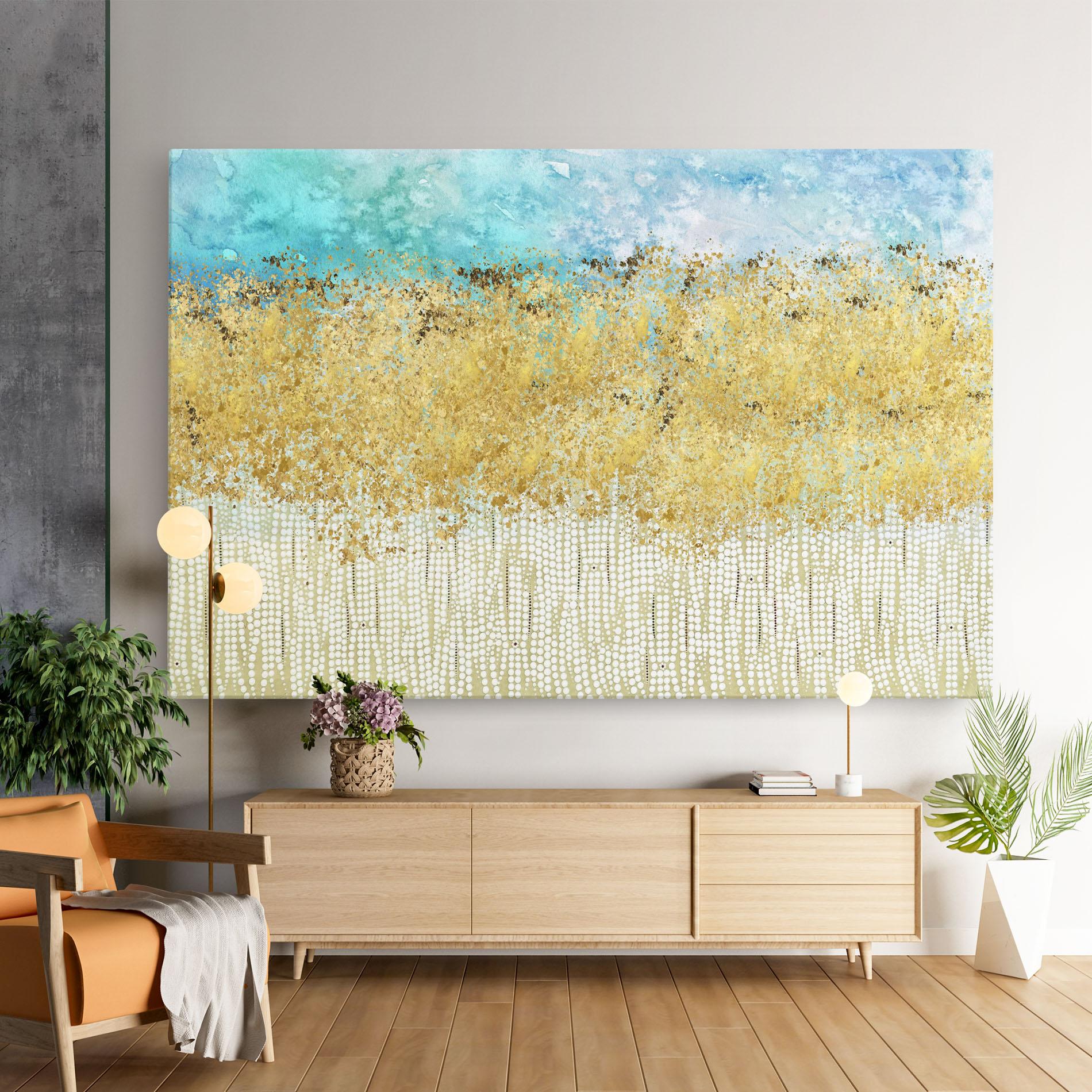 Tablou Canvas Golden White Points mockup 9