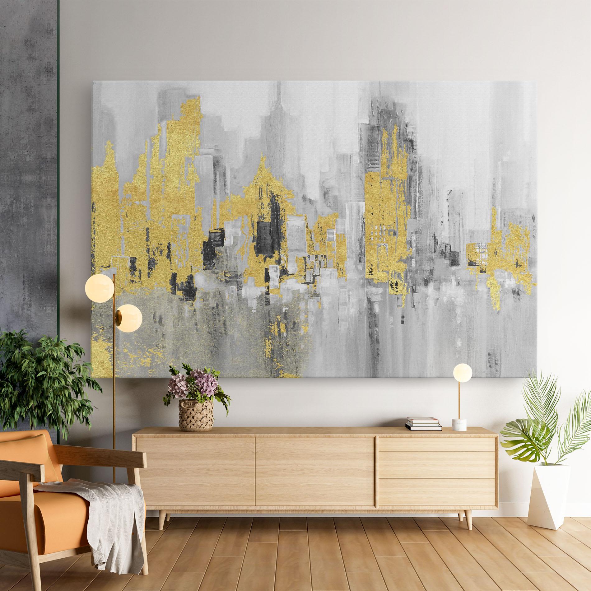 Tablou Canvas Light Grey With Gold mockup 9