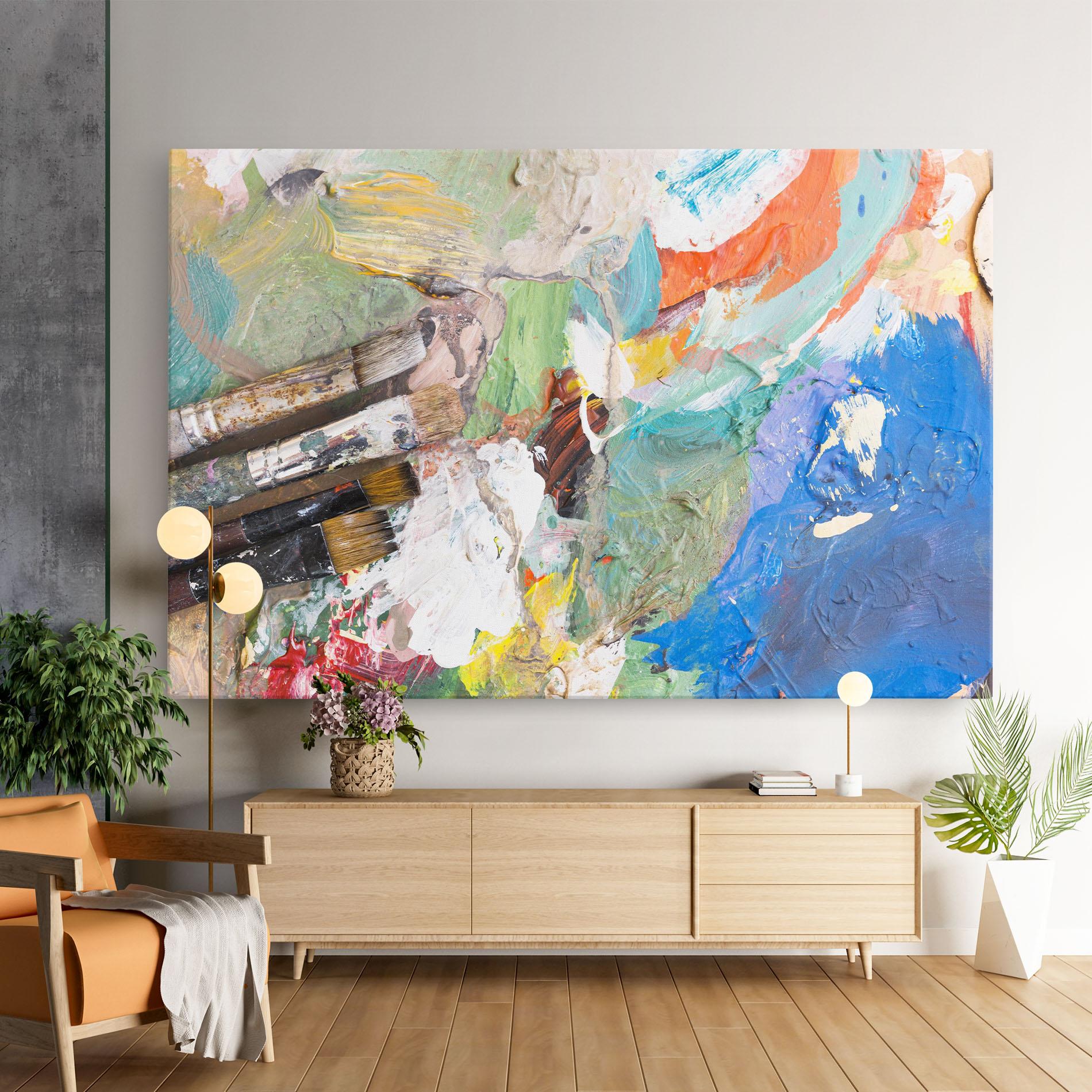 Tablou Canvas Messy Paint Brushes mockup 9