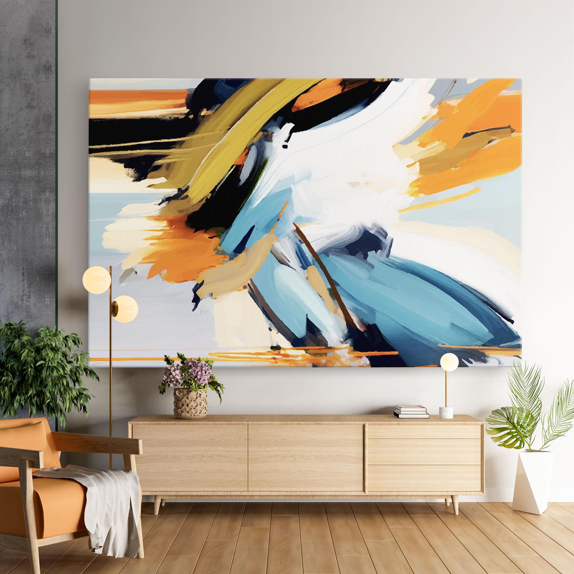 Tablou Canvas Orange Blue Art mockup 9