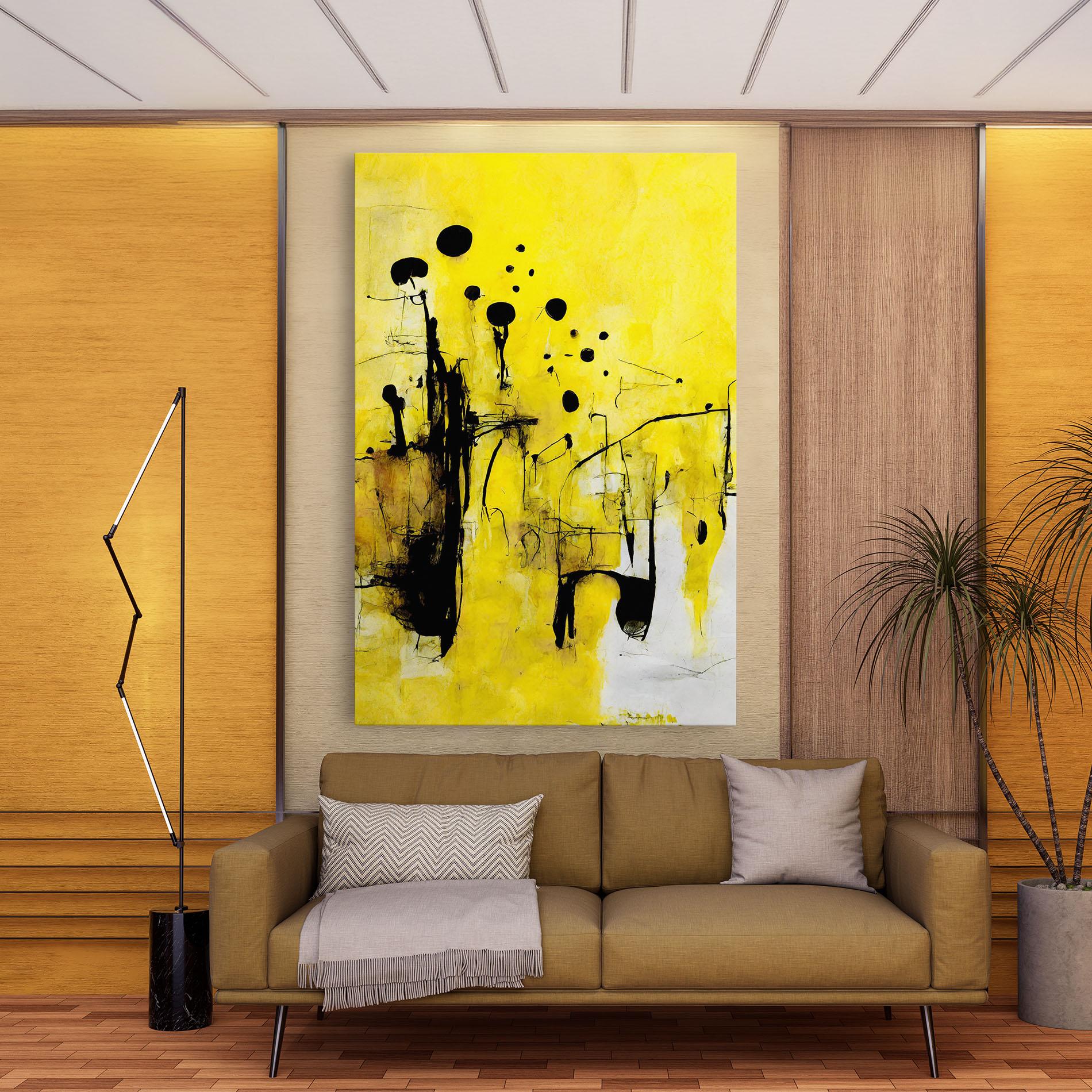 Tablou Canvas Abstract Black Yellow mockup 9