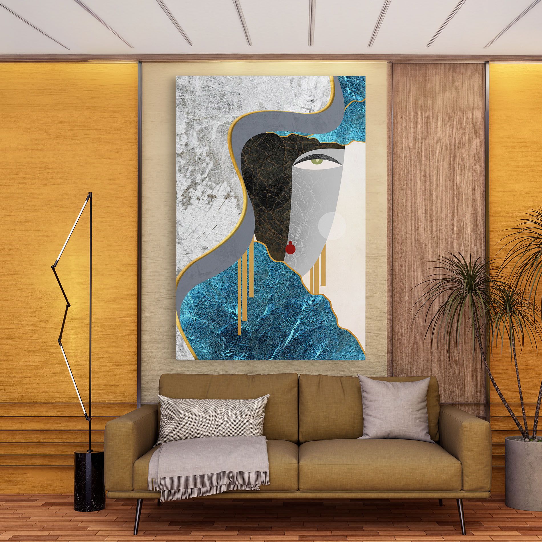 Abstract Blue Face mockup 9