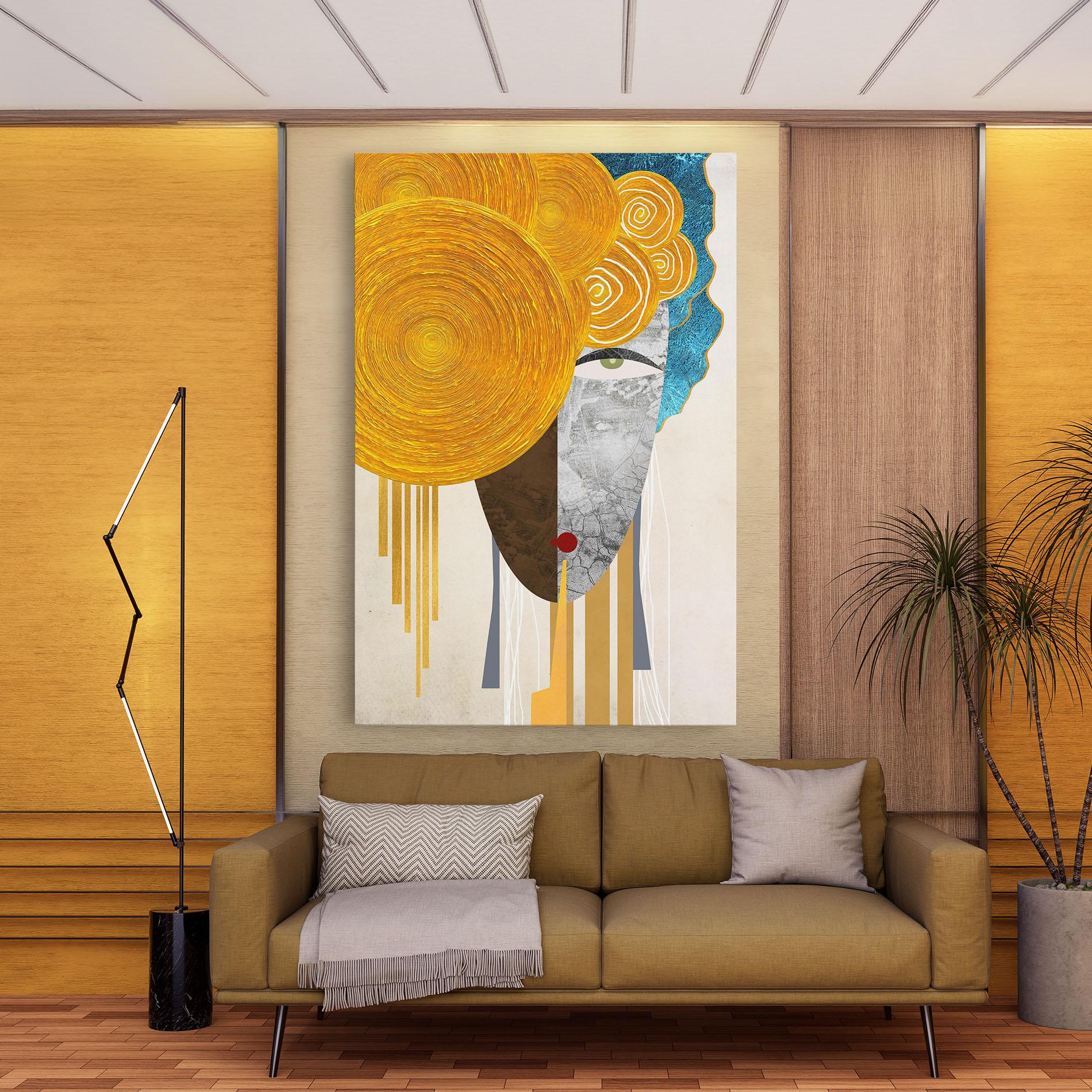 Tablou Canvas Abstract Grey Face 1 mockup 9