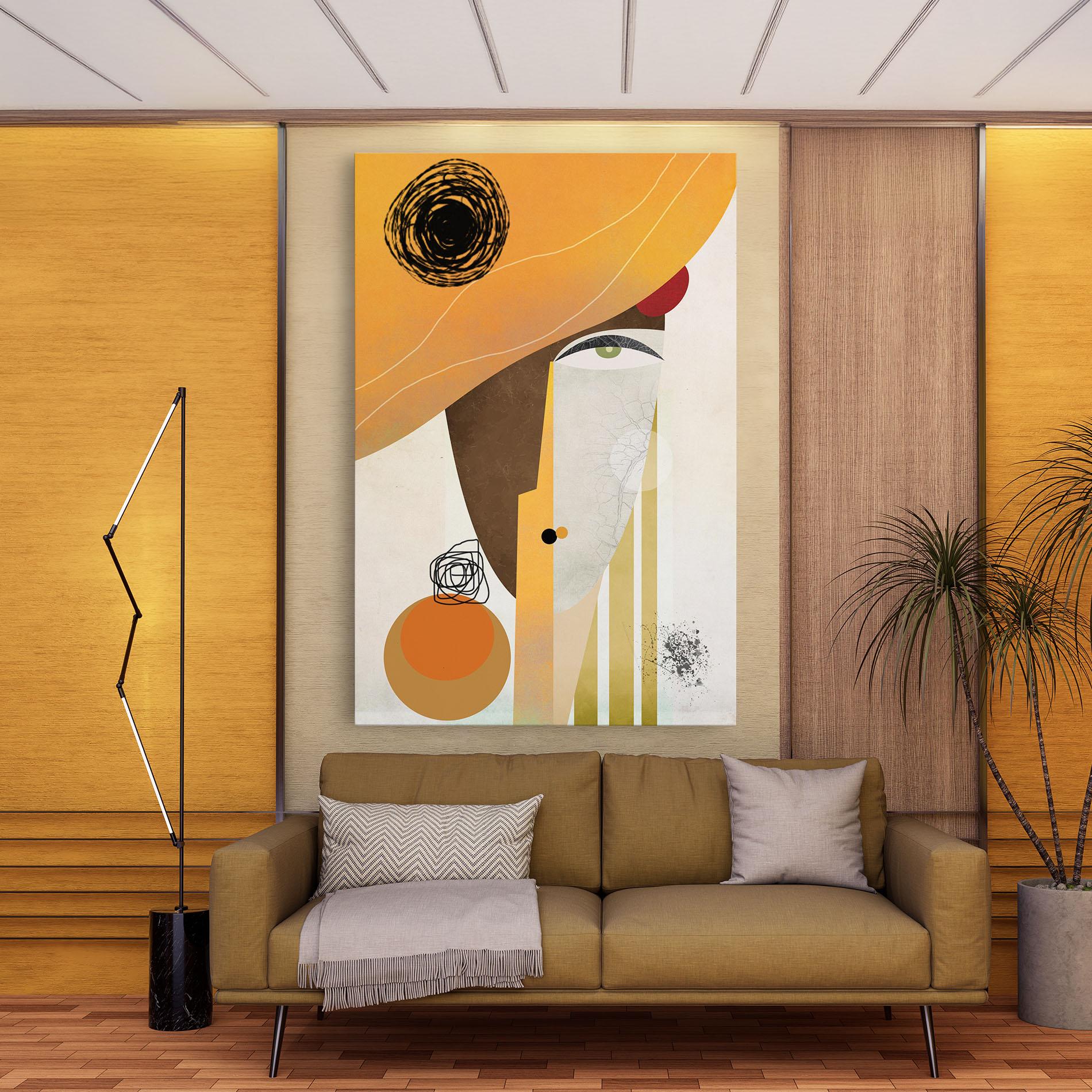 Tablou Canvas Abstract Orange Face mockup 9