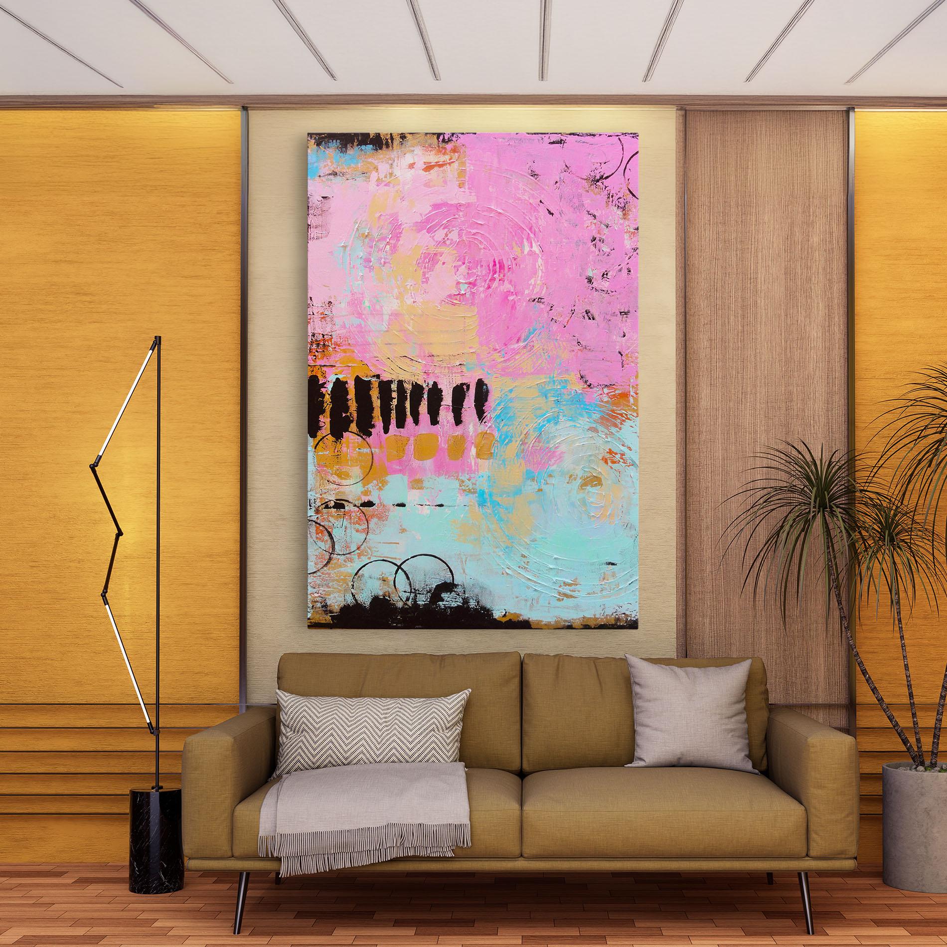 Tablou Canvas Abstract Pink Circle mockup 9