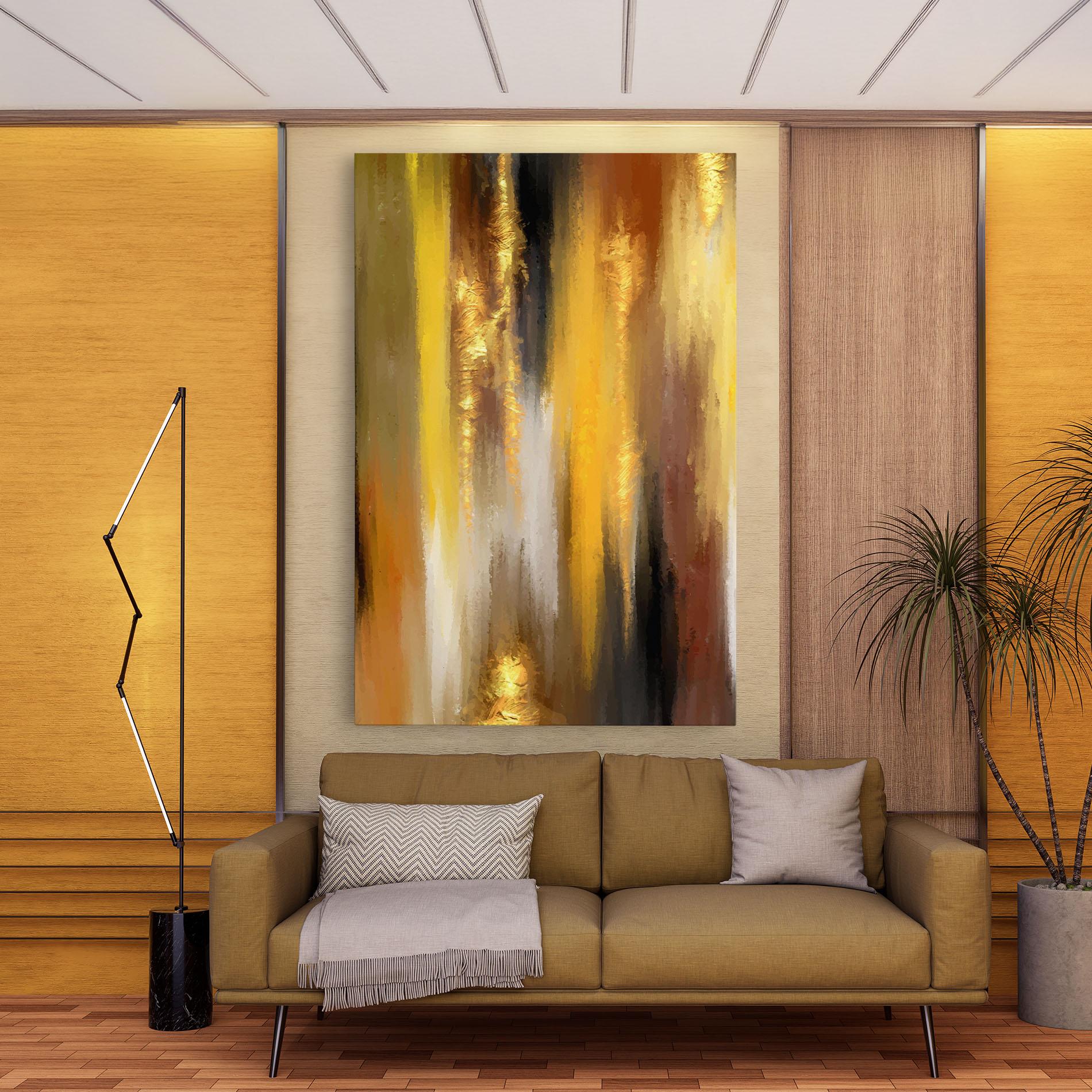 Tablou Canvas Golden Brown Art mockup 9