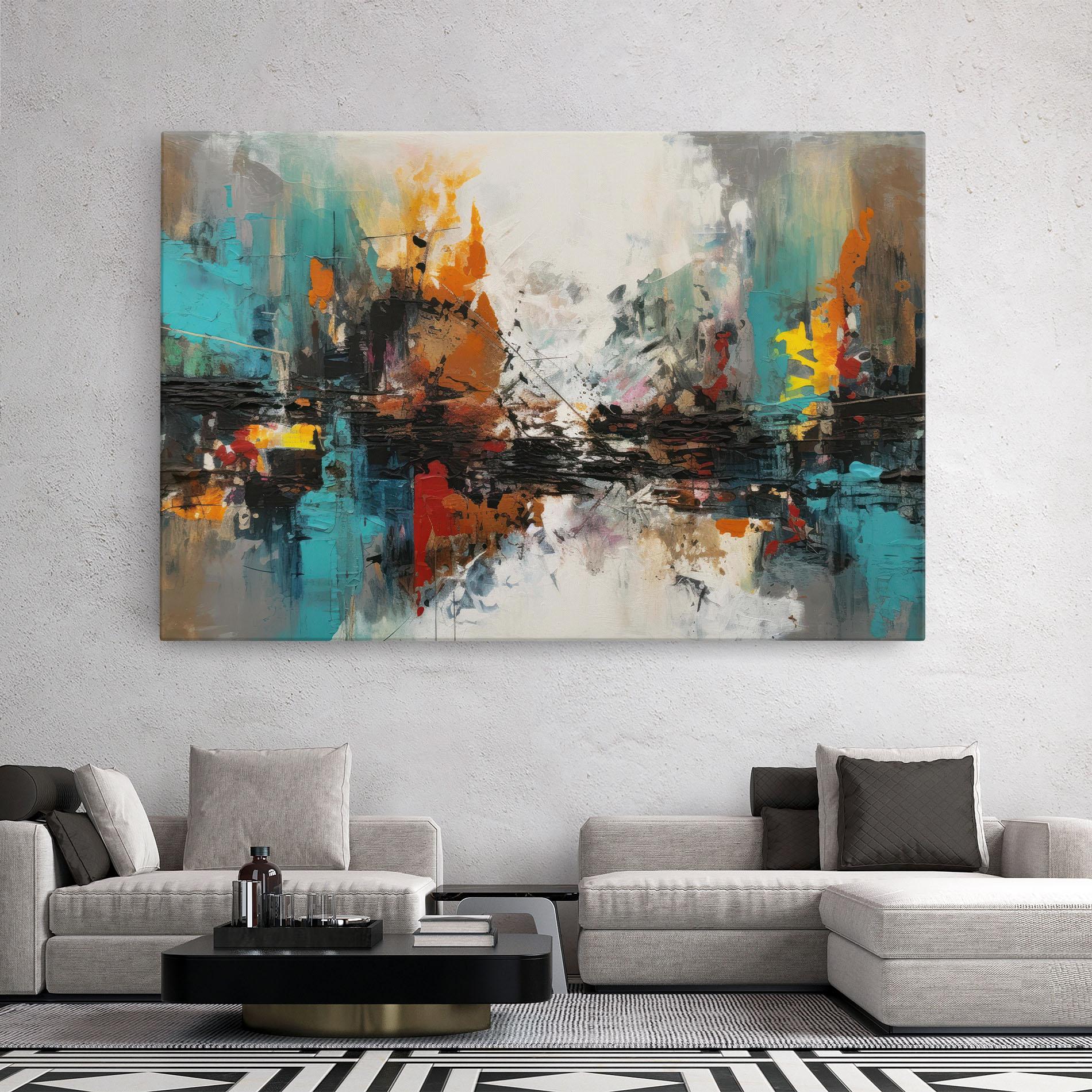 Tablou Canvas Abstract City Painting mockup 2