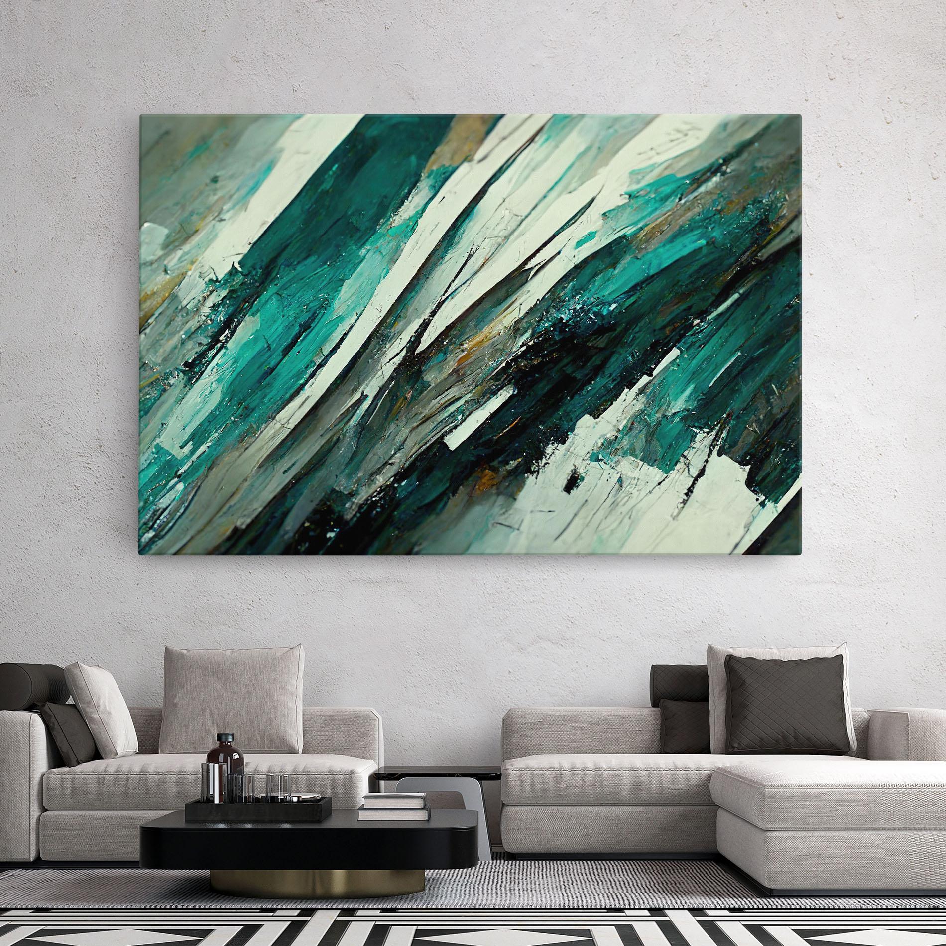 Tablou Canvas Abstract Green Artwork mockup 2