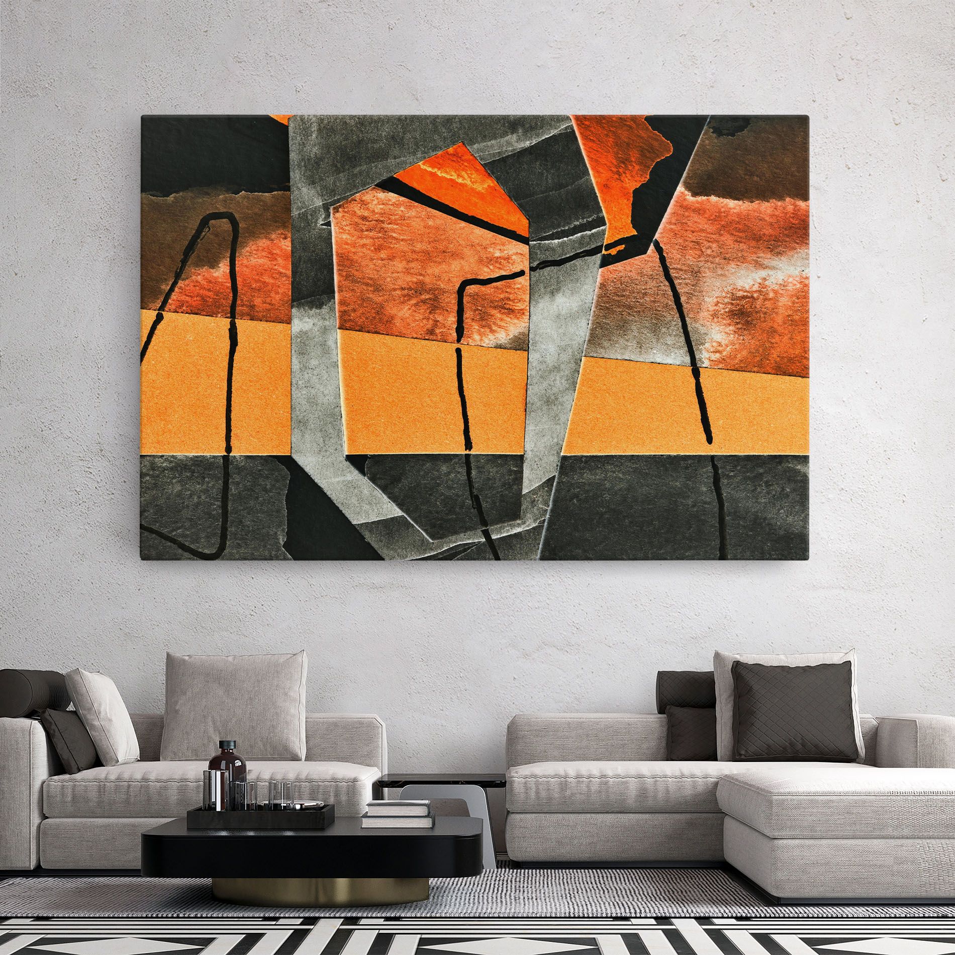 Abstract Grey Orange mockup 2