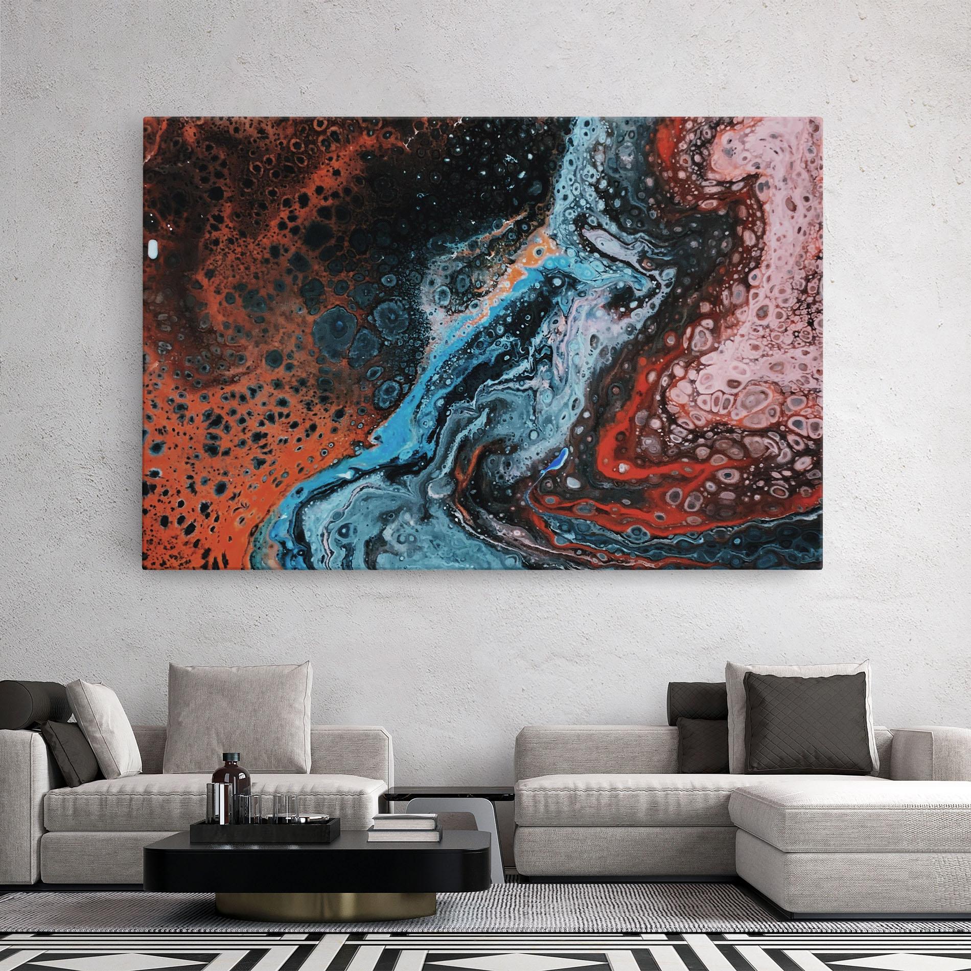 Tablou Canvas Abstract Turqoise Colors mockup 2