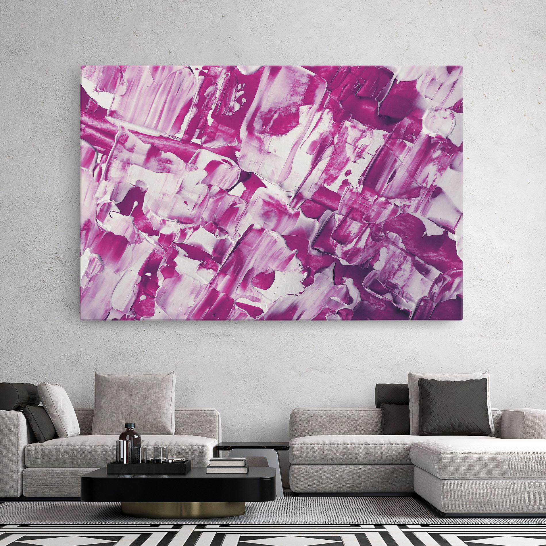 Tablou Canvas Abstract White And Pink mockup 2