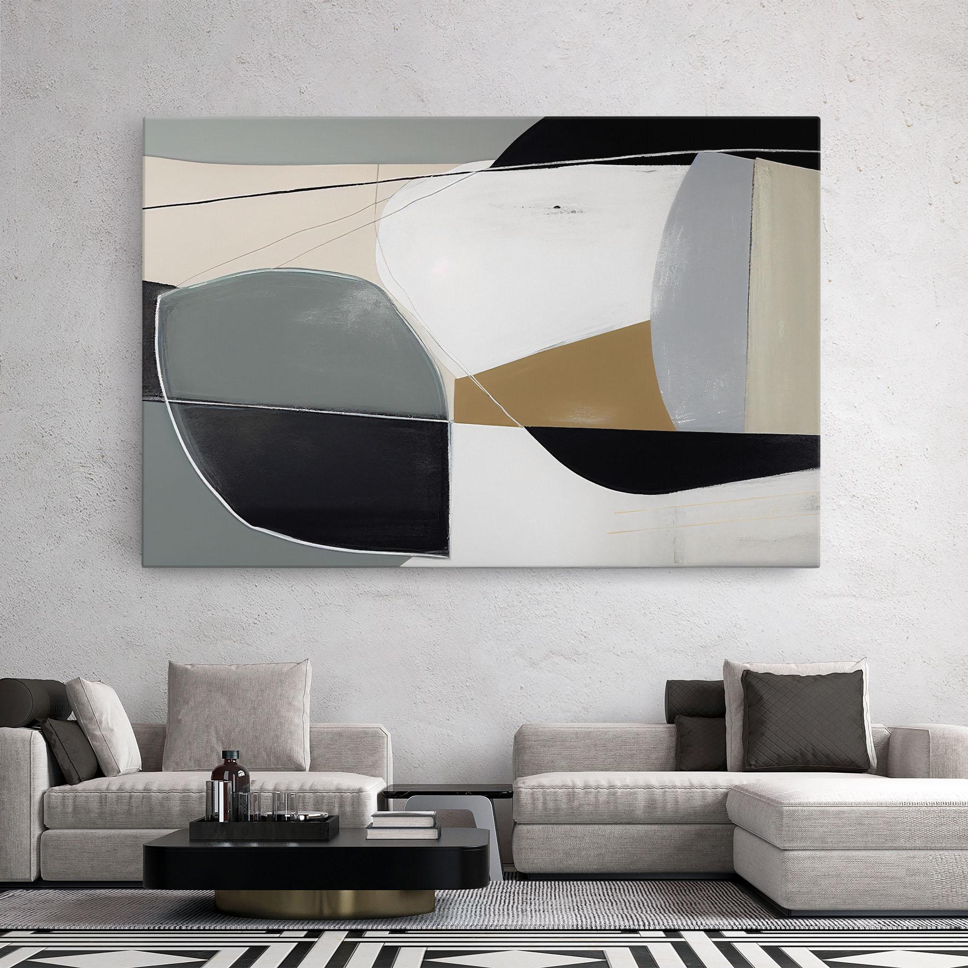 Tablou Canvas Black Grey Shape mockup 2