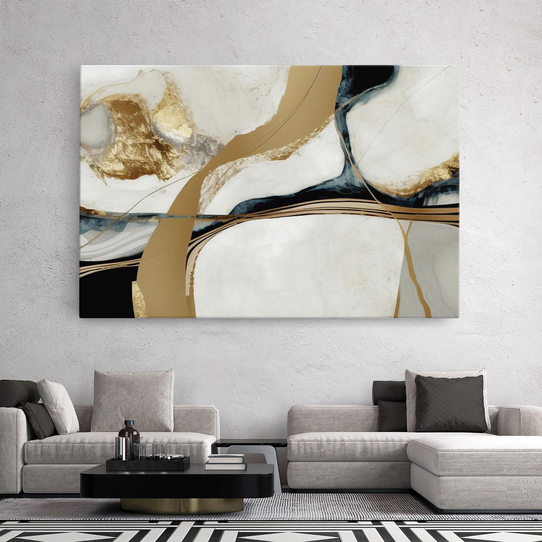 Tablou Canvas Golden Blue Marble mockup 2