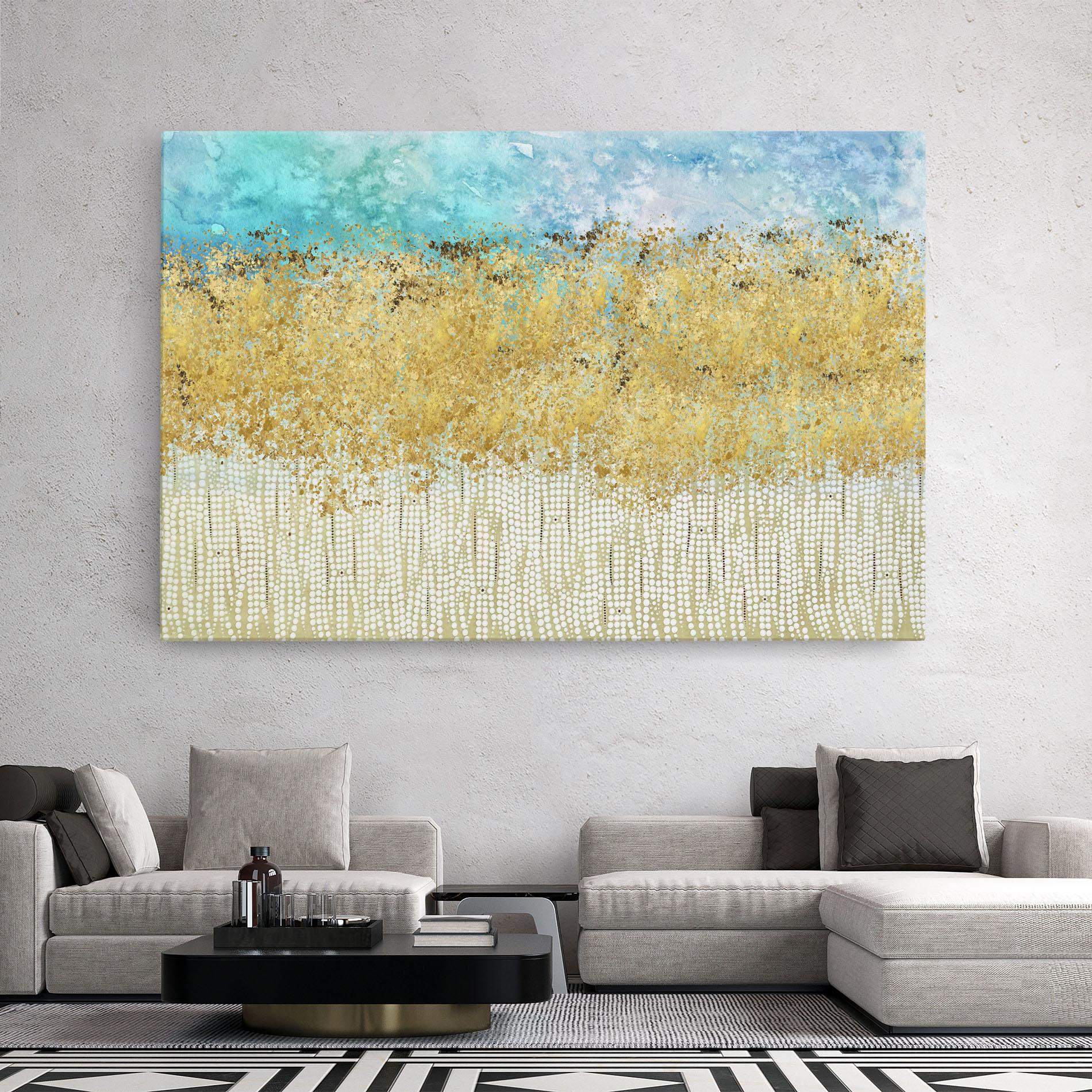 Tablou Canvas Golden White Points mockup 2