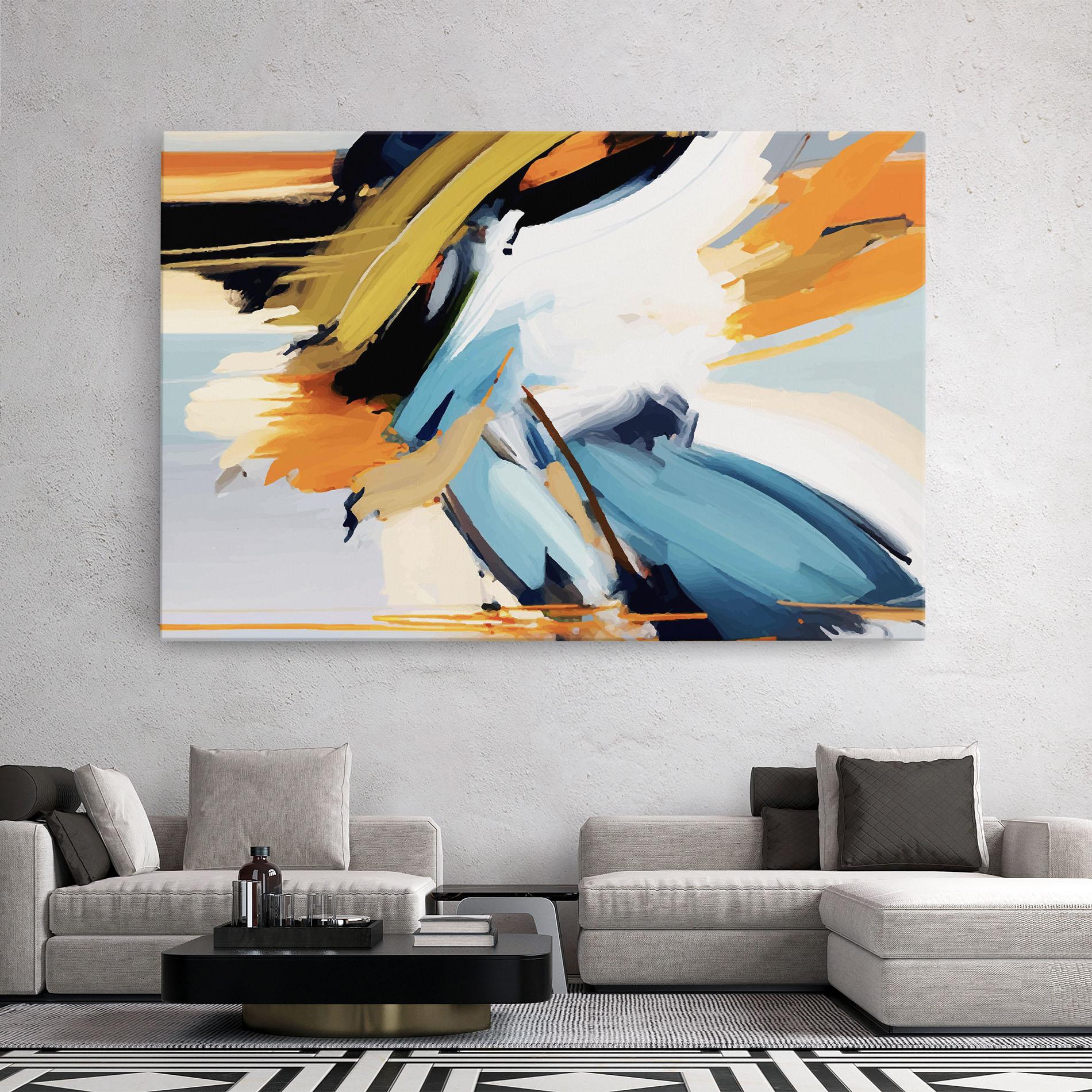 Tablou Canvas Orange Blue Art mockup 2