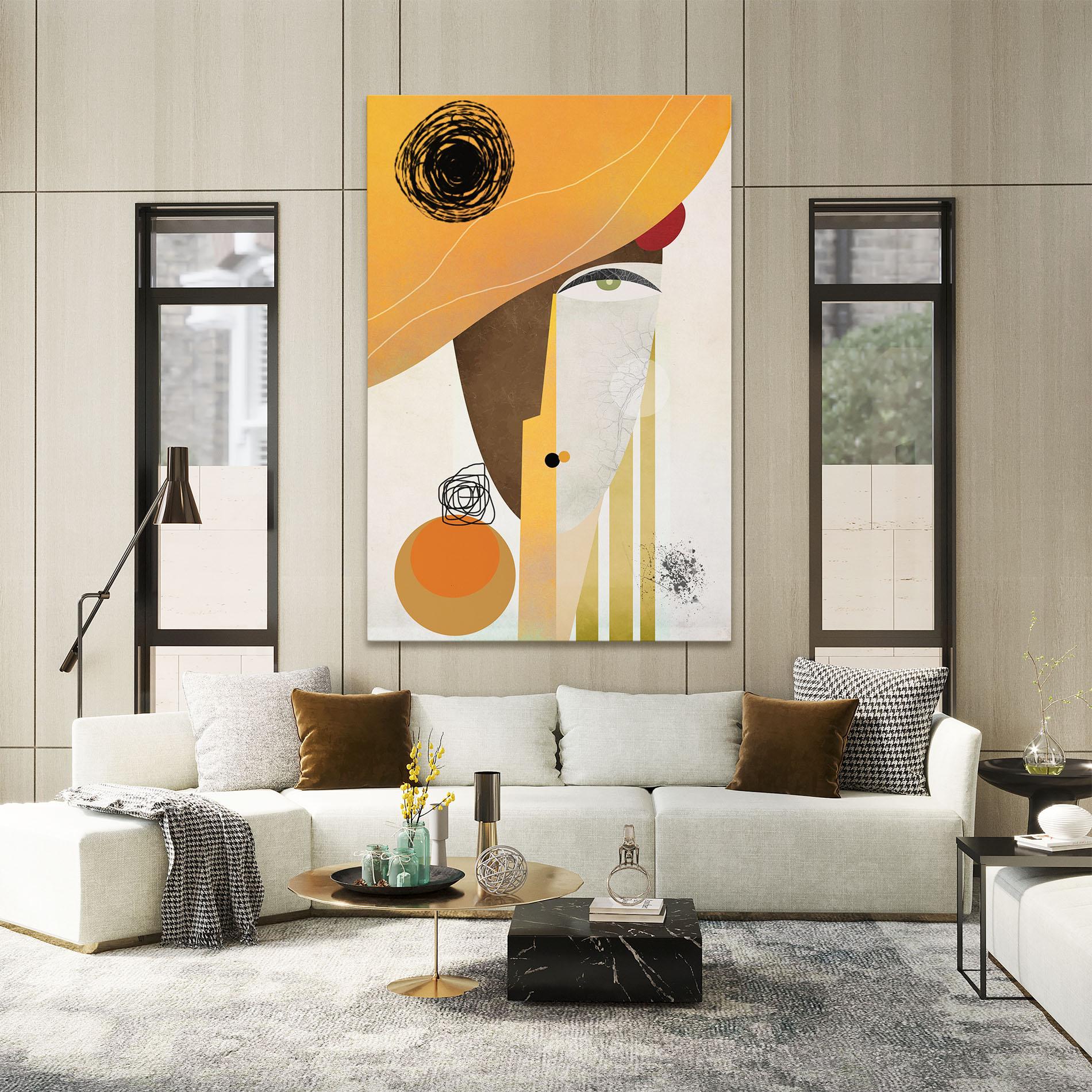 Tablou Canvas Abstract Orange Face mockup 2