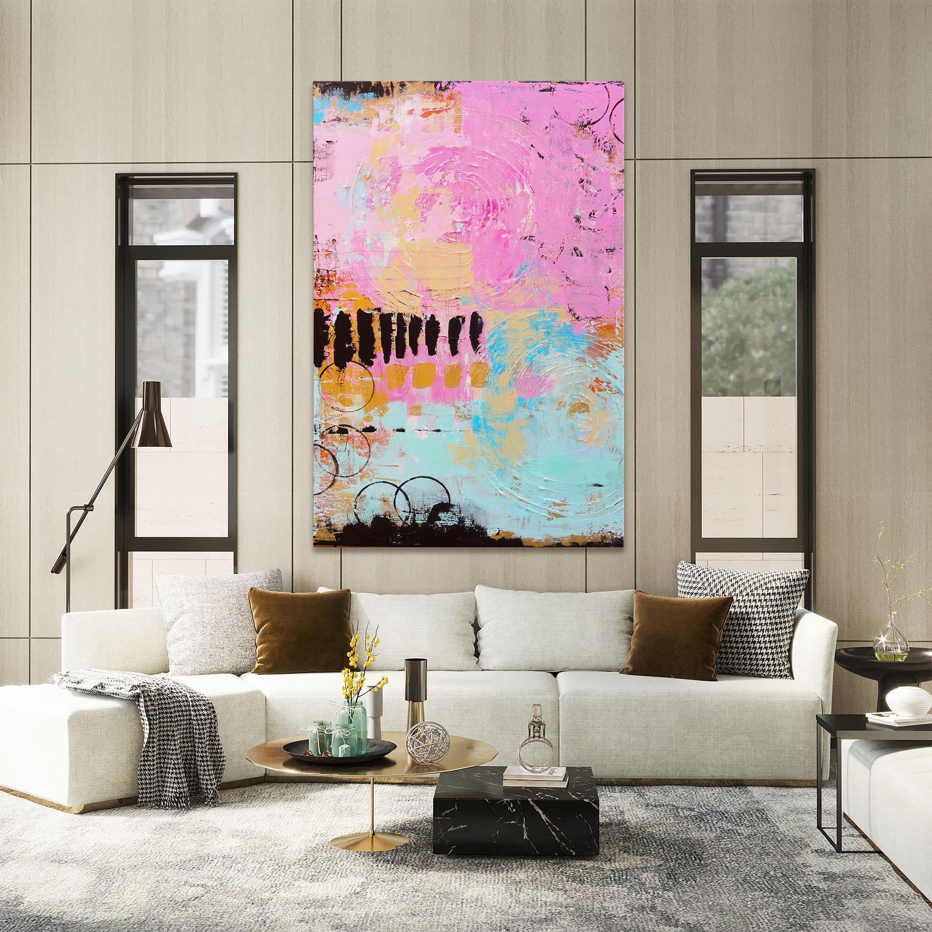 Tablou Canvas Abstract Pink Circle mockup 2