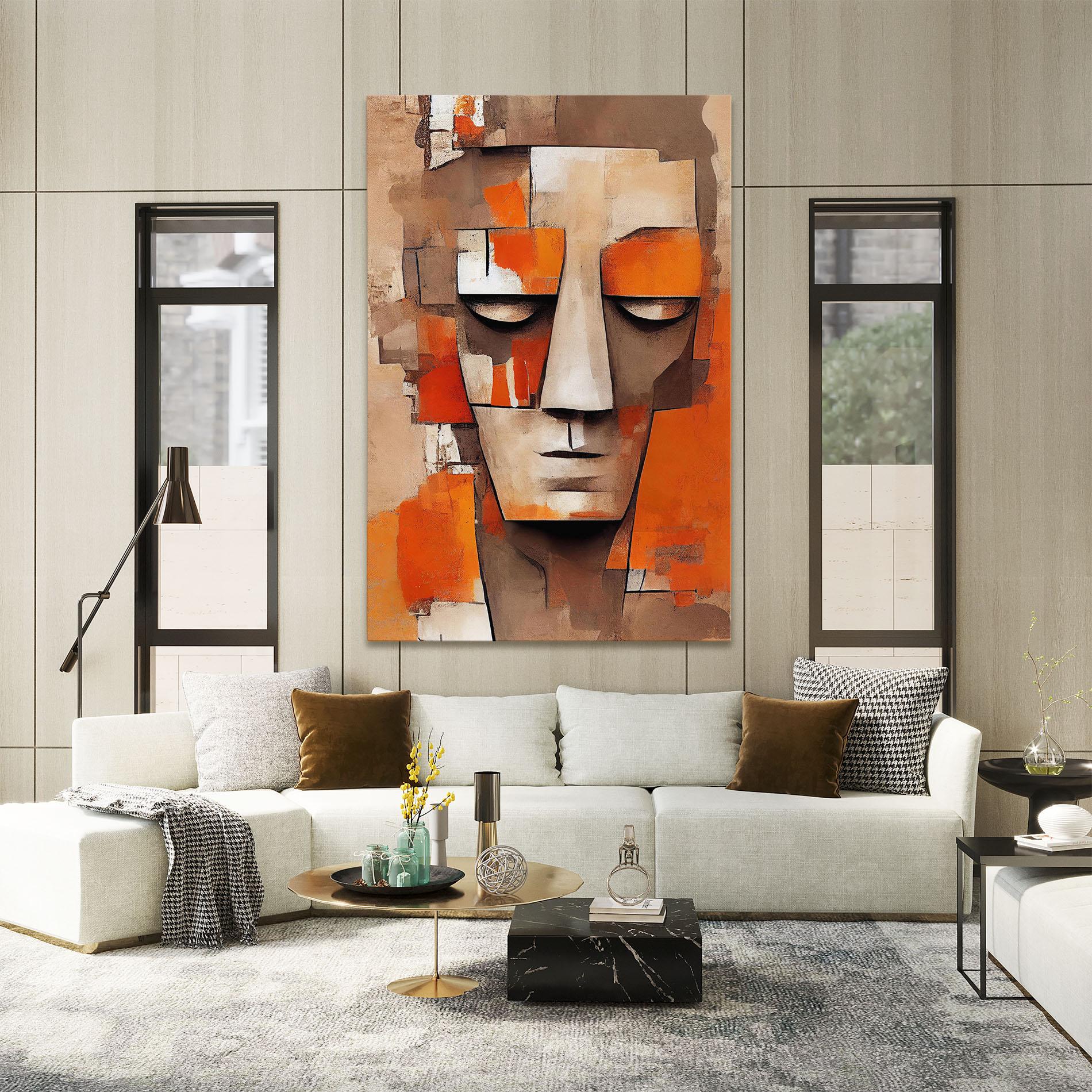 Tablou Canvas Orange Male Face mockup 2