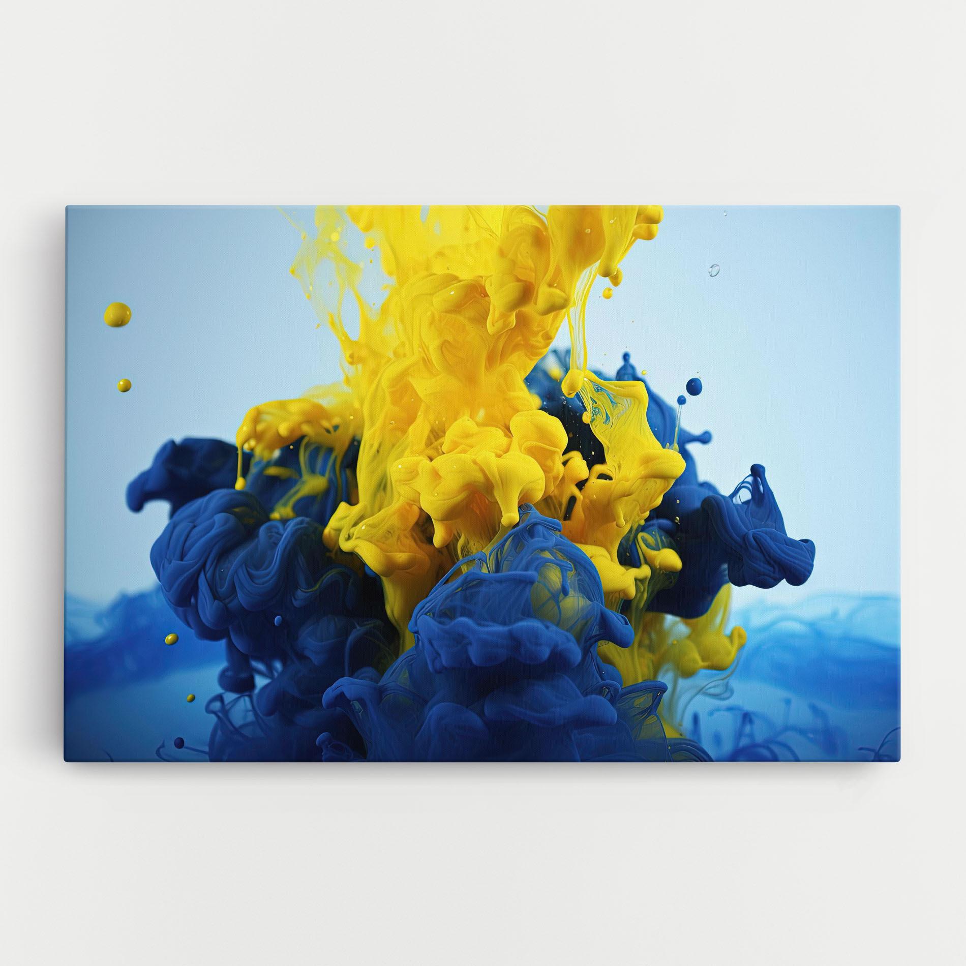 Tablou Canvas Blue Yellow Smoke mockup 0