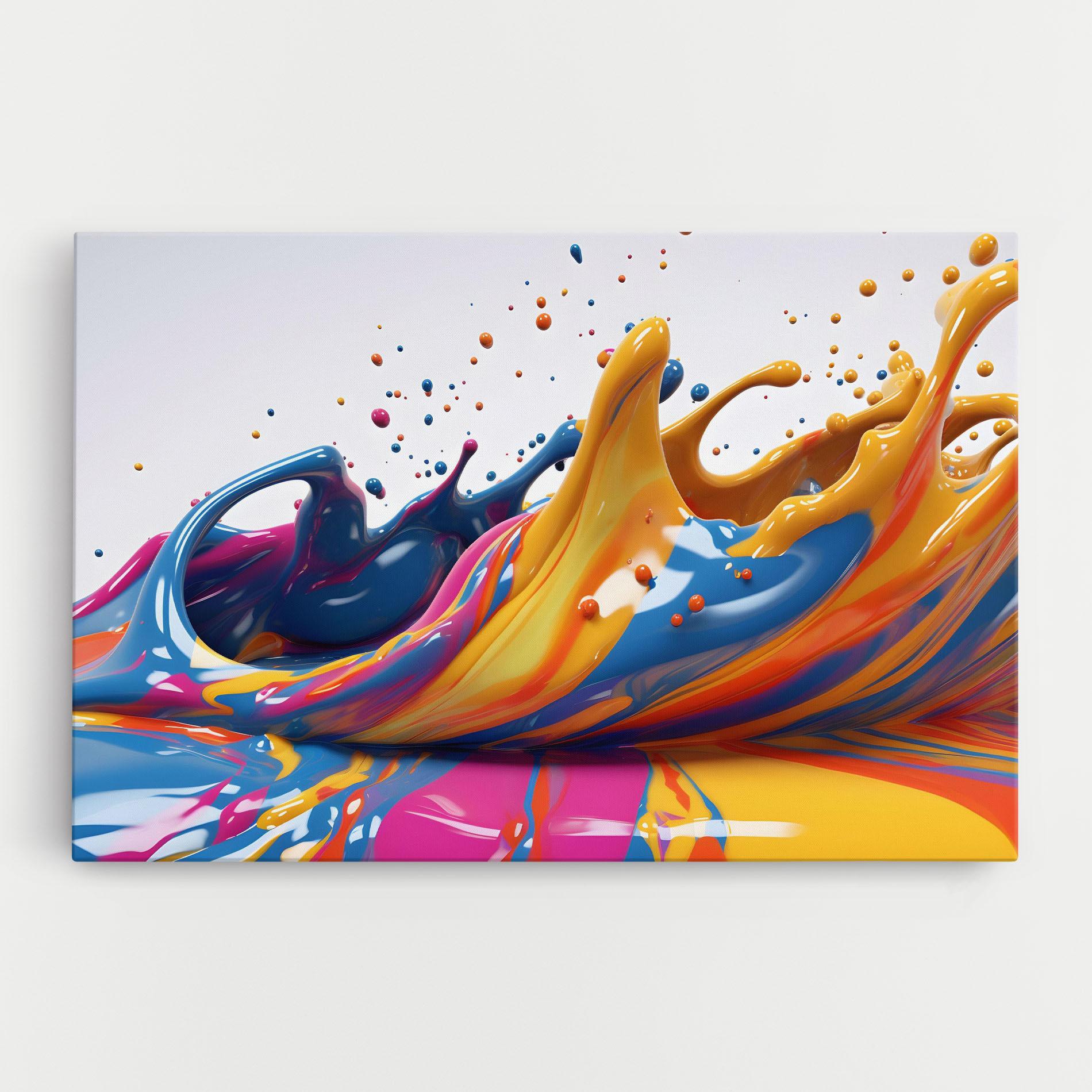 Tablou Canvas Colorful Liquid Yellow Splash mockup 0