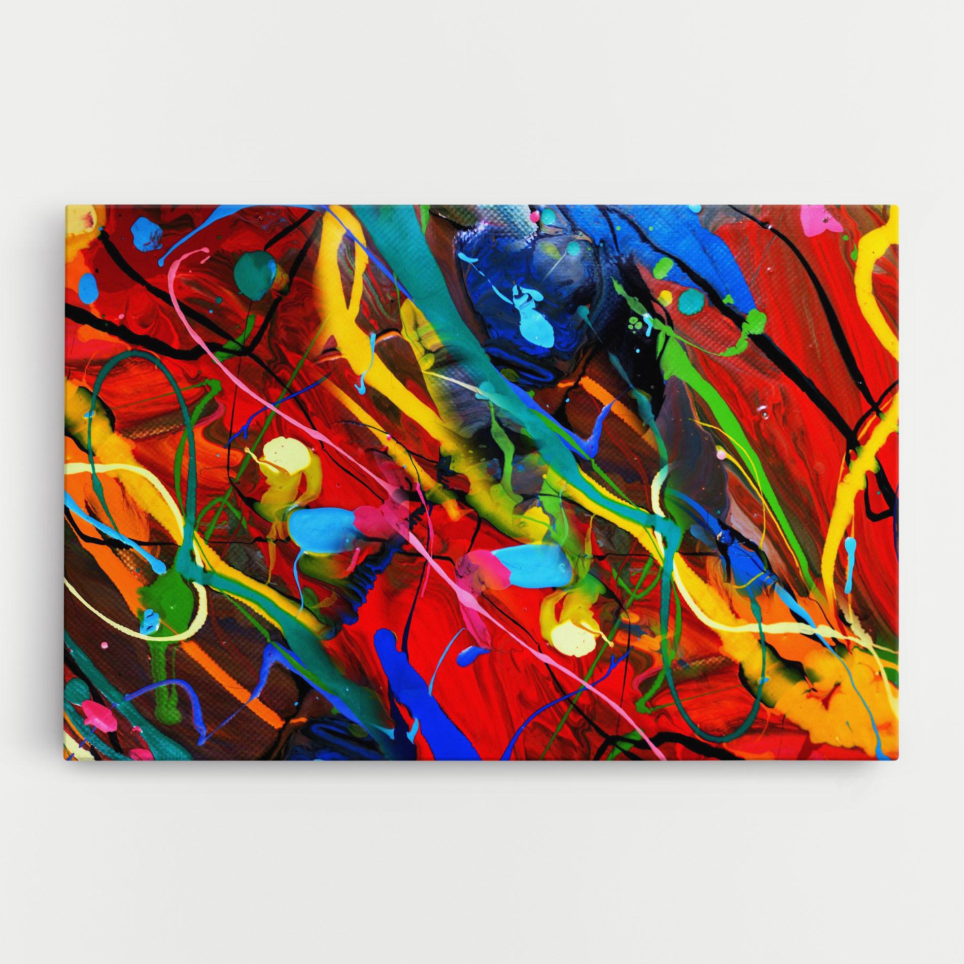 Tablou Canvas Hand Draw Red Painting mockup 0