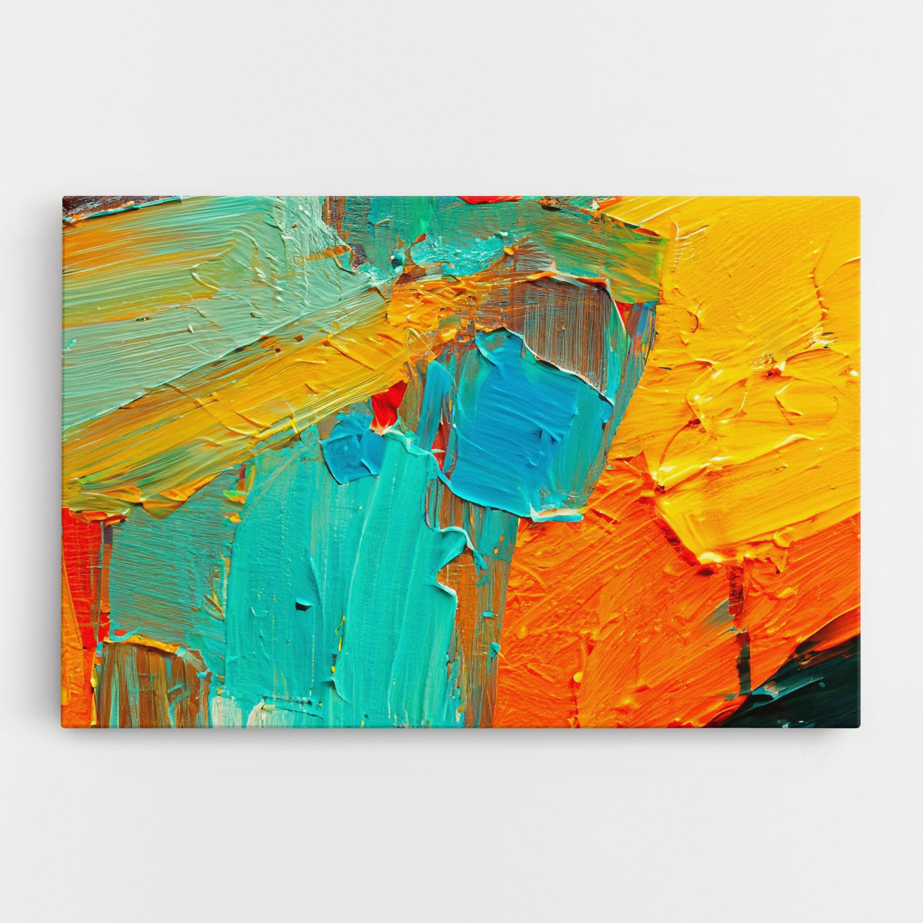 Tablou Canvas Orange Blue Painting mockup 0