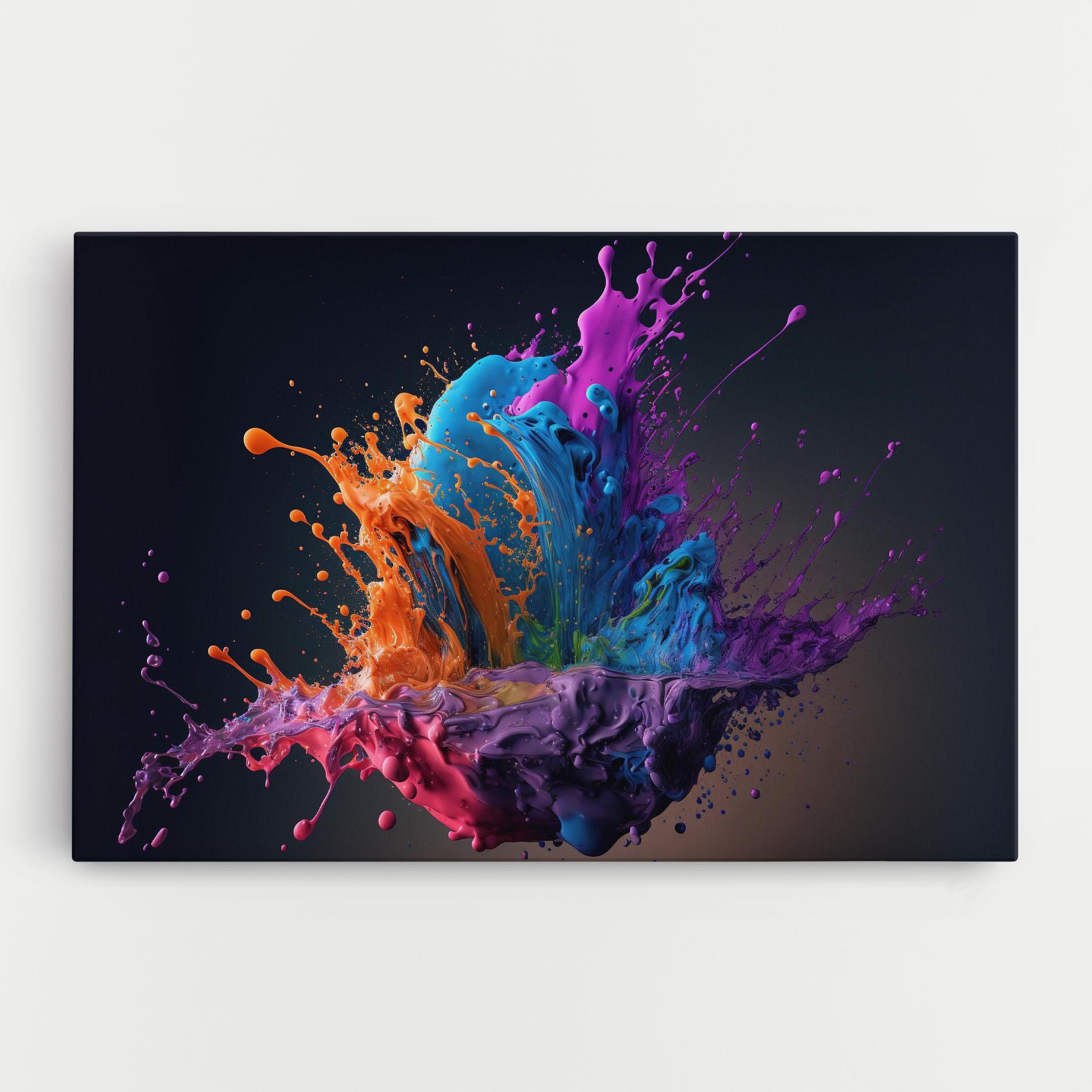 Tablou Canvas Orange Paint Splash mockup 0